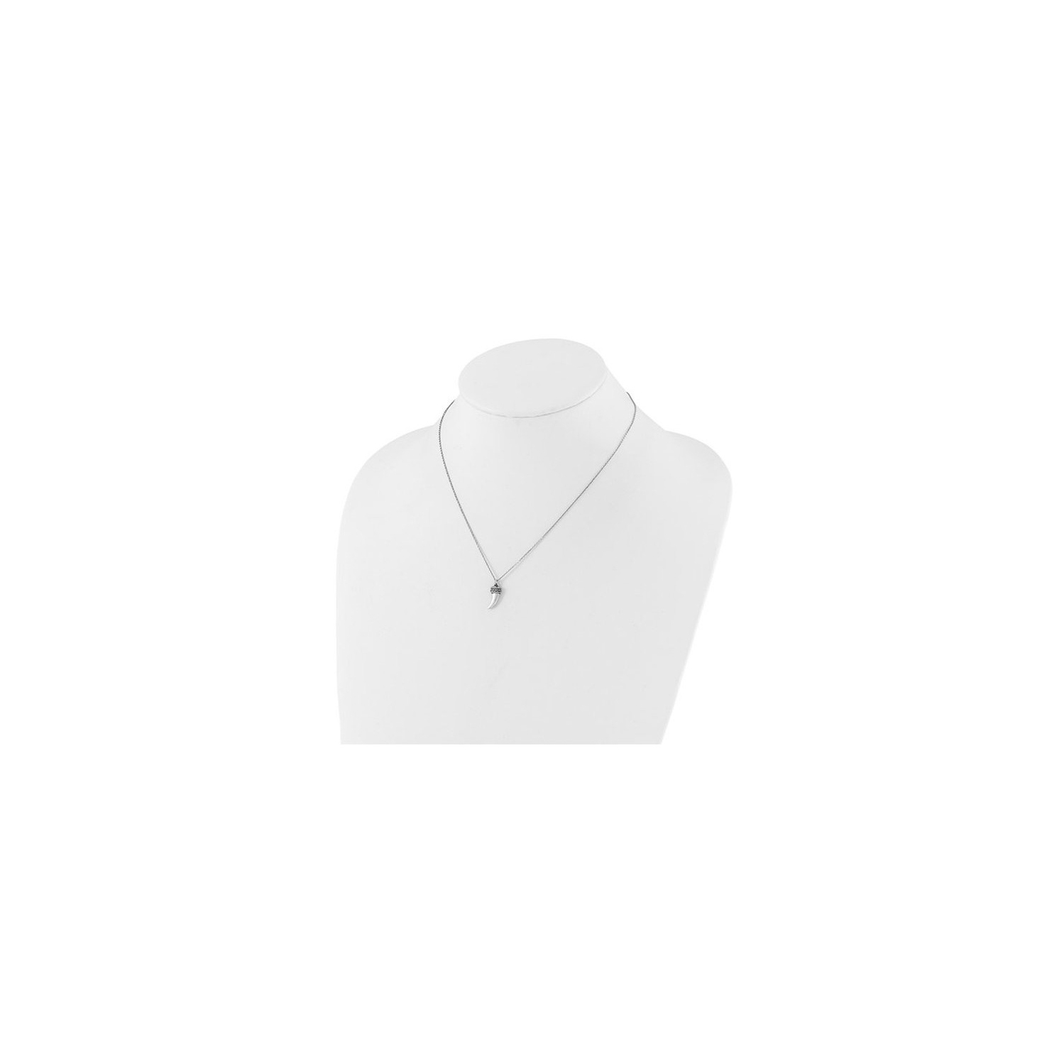 Antiqued Sterling Silver Horn Pendant Necklace with Chain