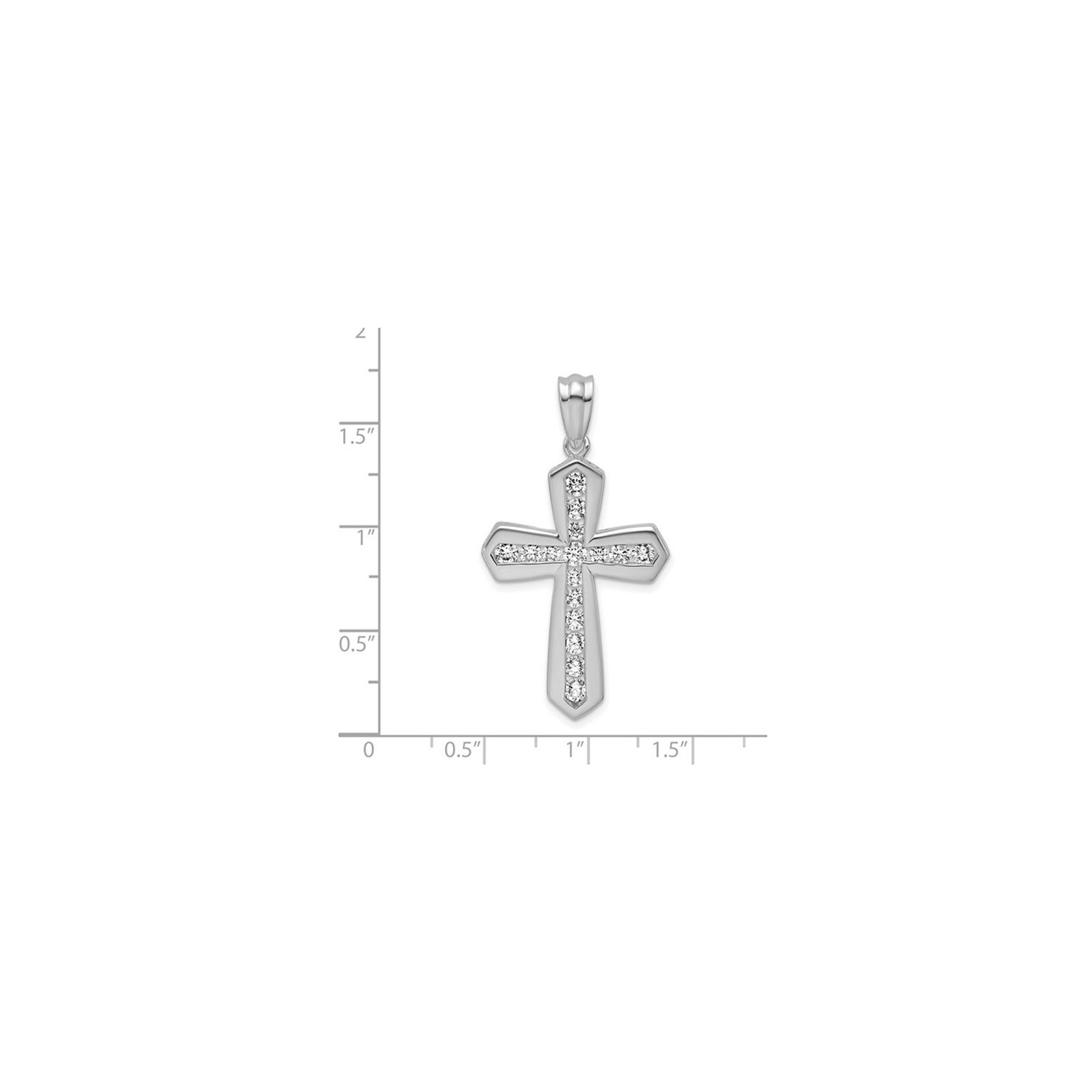 1.00 Carat Lab-Grown Diamond Cross Pendant 14K White Gold (NO Chain)