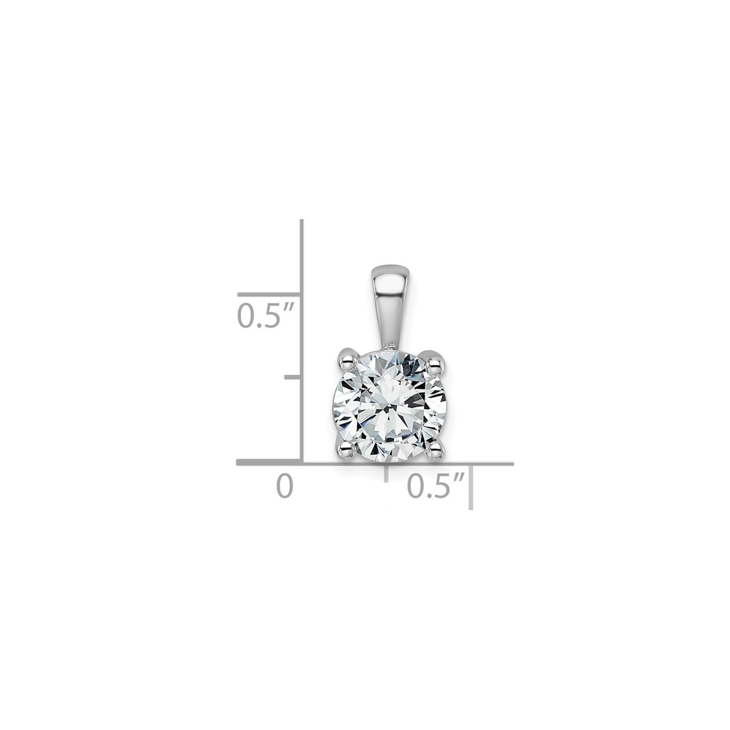 2.00 Carat Lab-Grown Diamond Solitaire Pendant Necklace in 14K White Gold with Chain