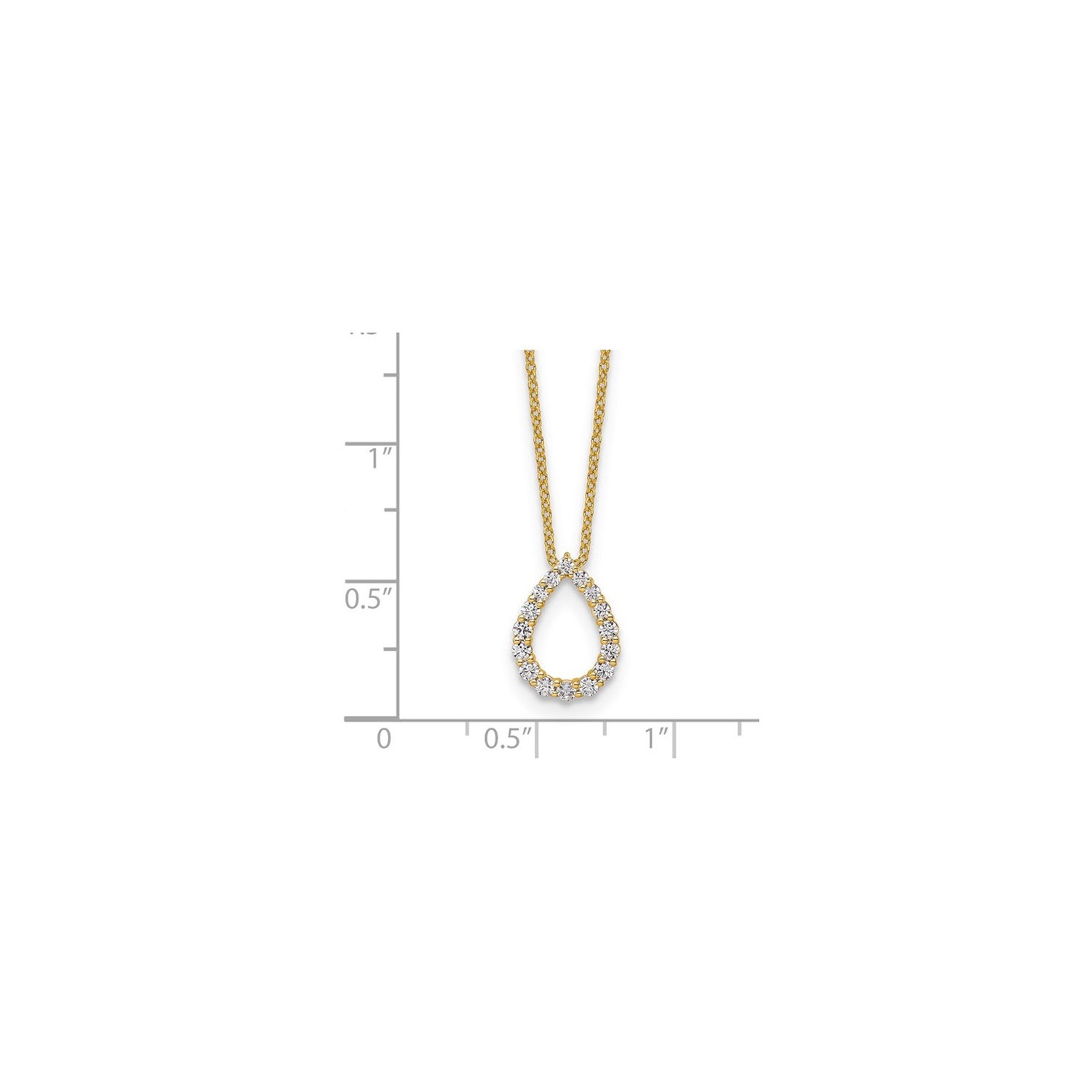 1/3 Carat Lab-Grown Diamond Drop Necklace Pendant in 14K Yellow Gold with Chain