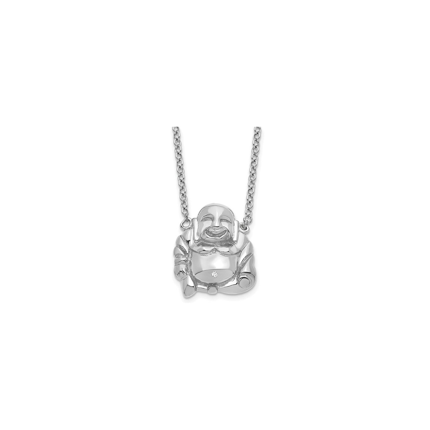Sterling Silver Mini-Buddha Pendant Necklace with Chain