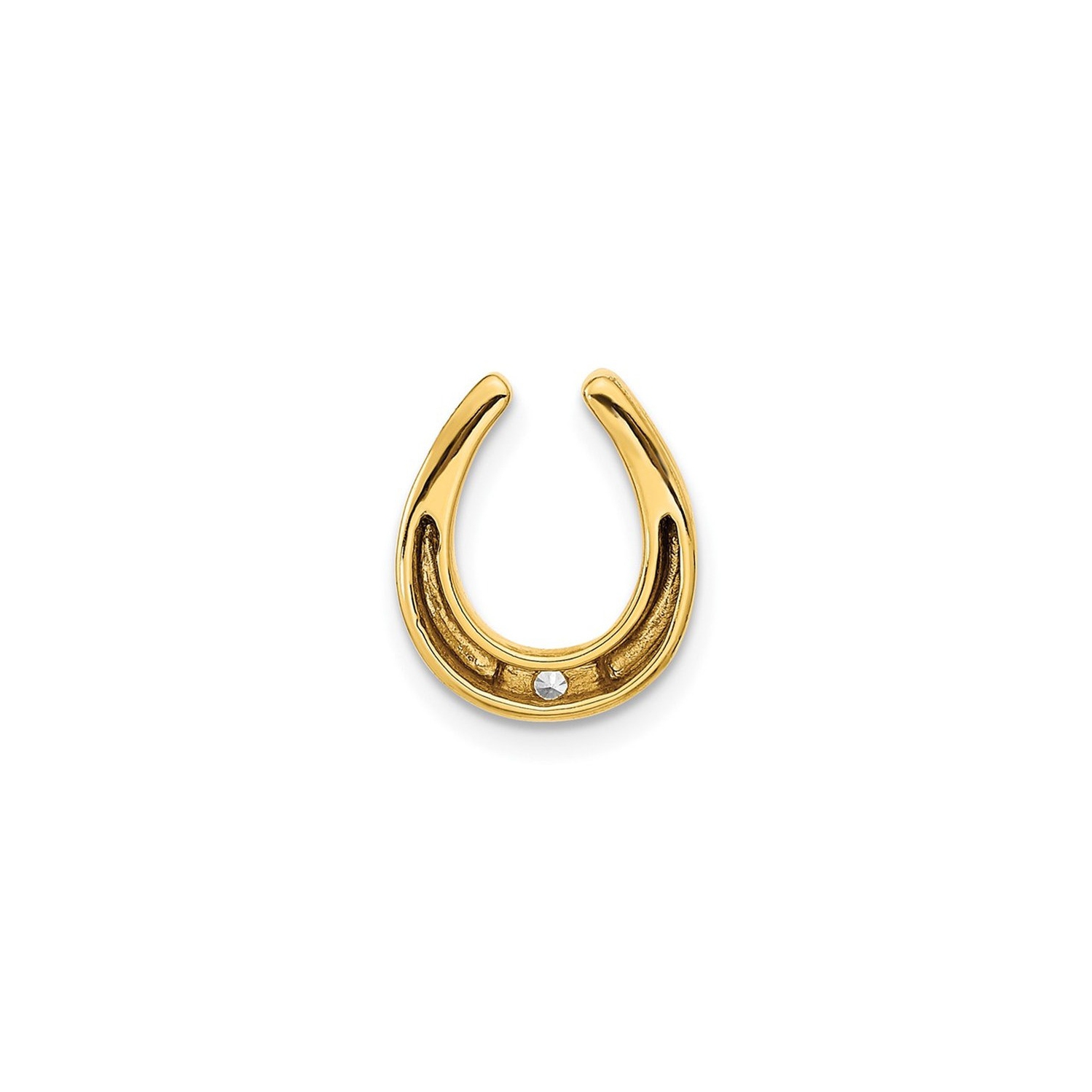 14K Yellow Gold Horseshoe Diamond Charm Pendant