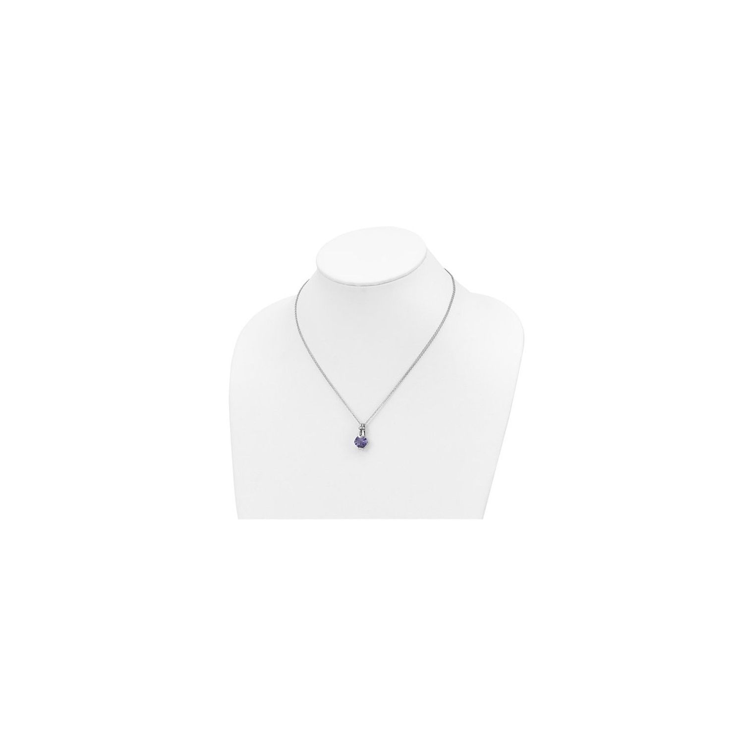 7.18 Carat Lab-Created Blue Garnet Dangling Pendant Necklace in Sterling Silver with Chain