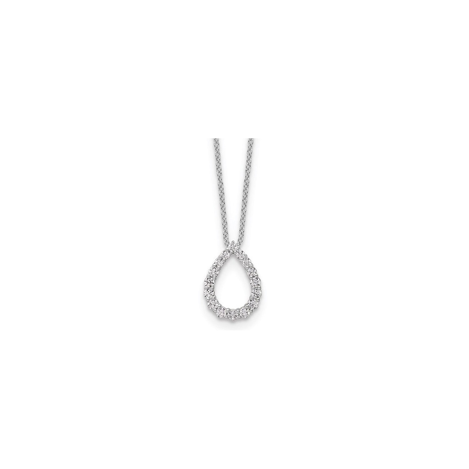 1/3 Carat Lab-Grown Diamond Drop Necklace Pendant in 14K White Gold with Chain