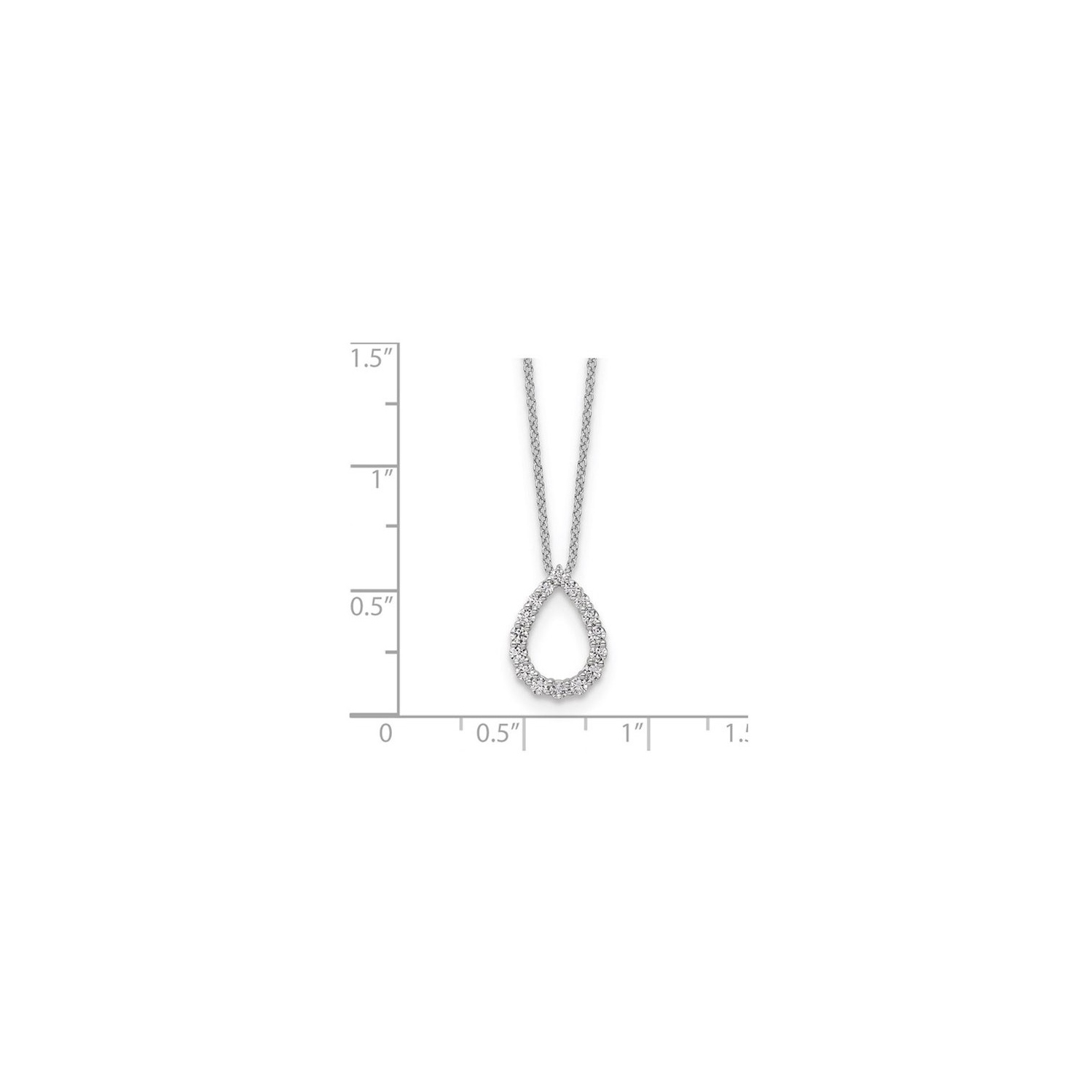 1/3 Carat Lab-Grown Diamond Drop Necklace Pendant in 14K White Gold with Chain