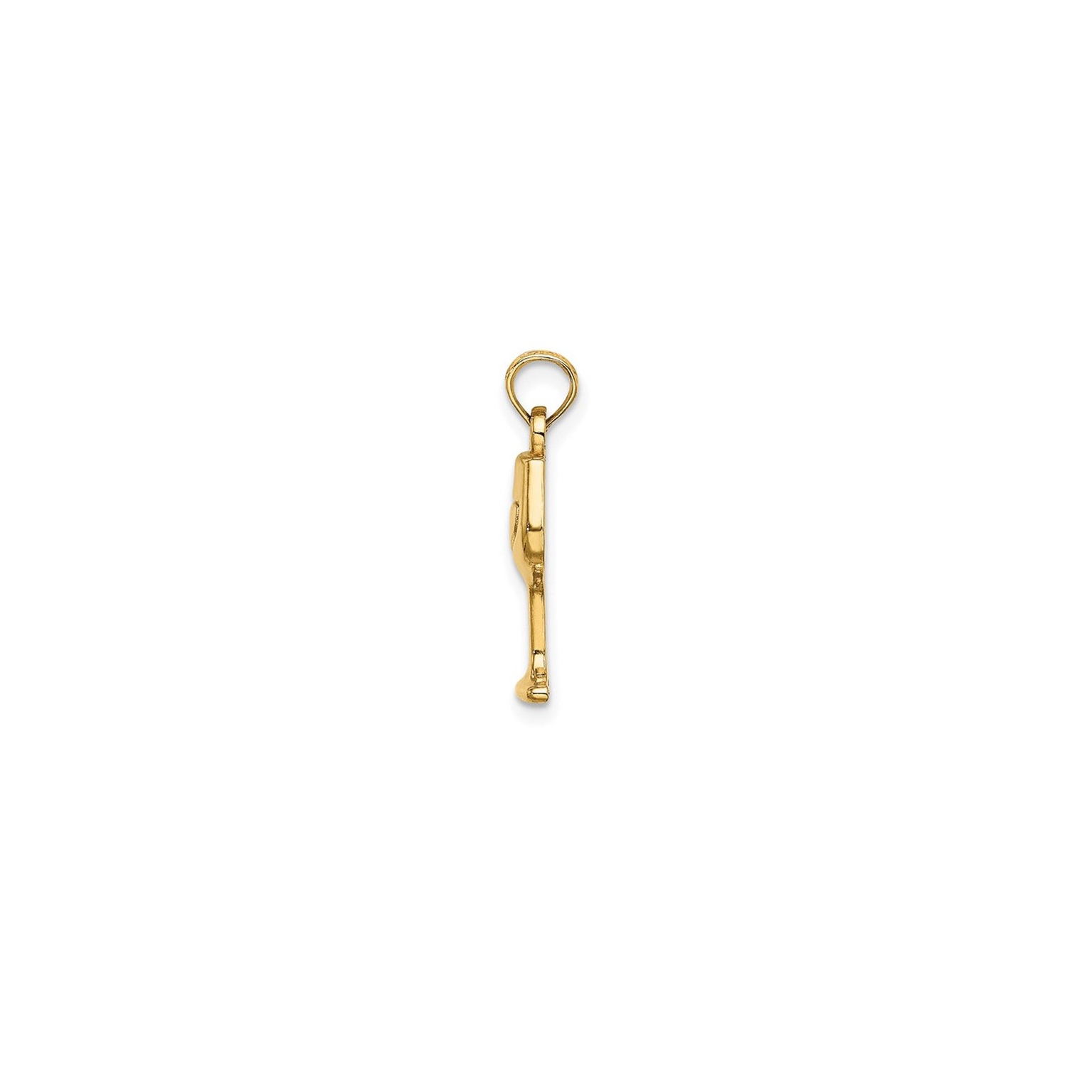 14K Yellow Gold Wine Glass Charm Pendant