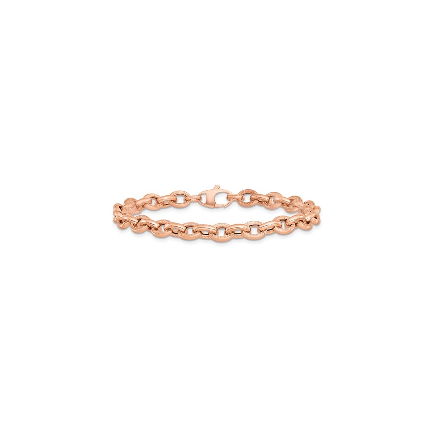 Bracelet à mailles texturées en or rose 14 ct pour femmes