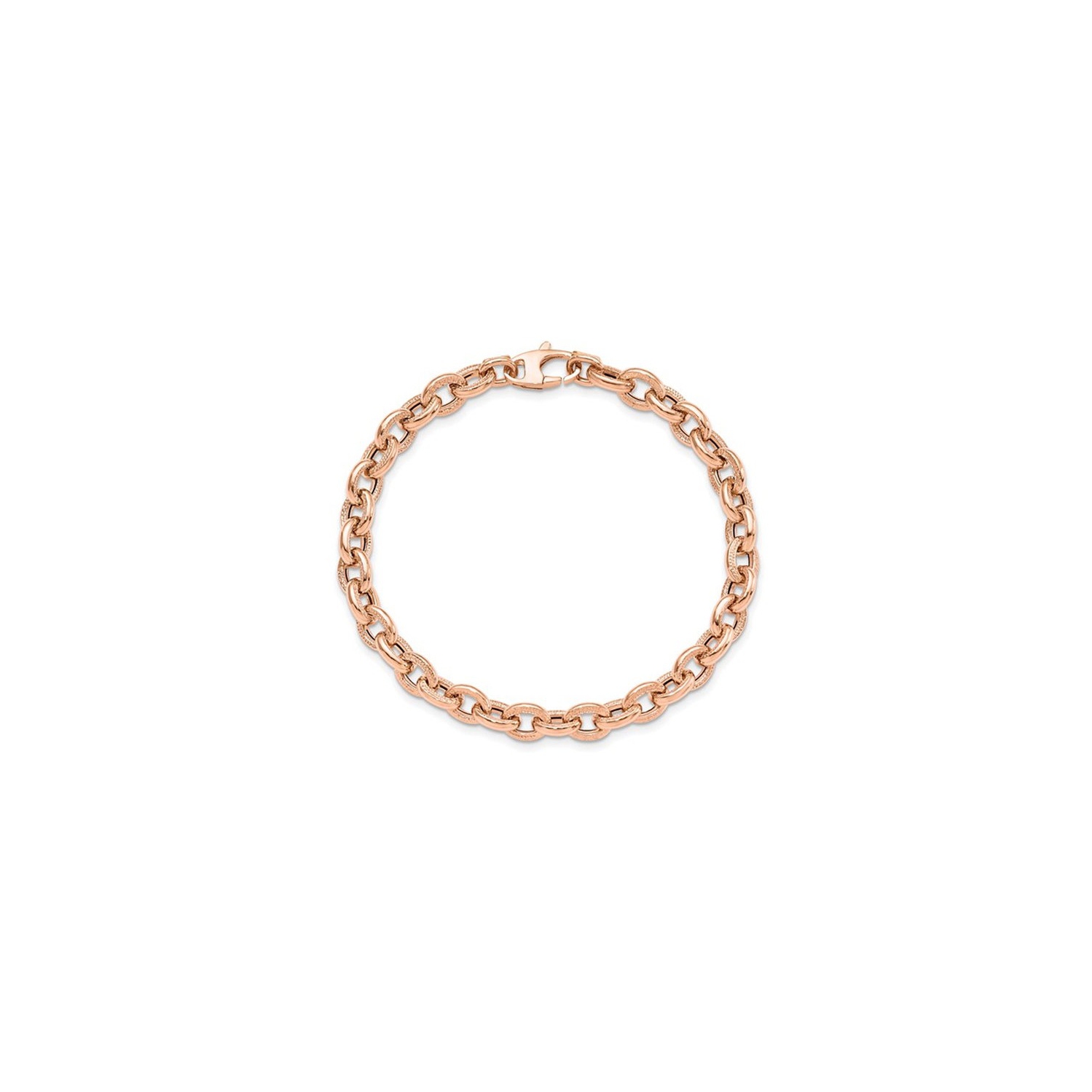Bracelet à mailles texturées en or rose 14 ct pour femmes