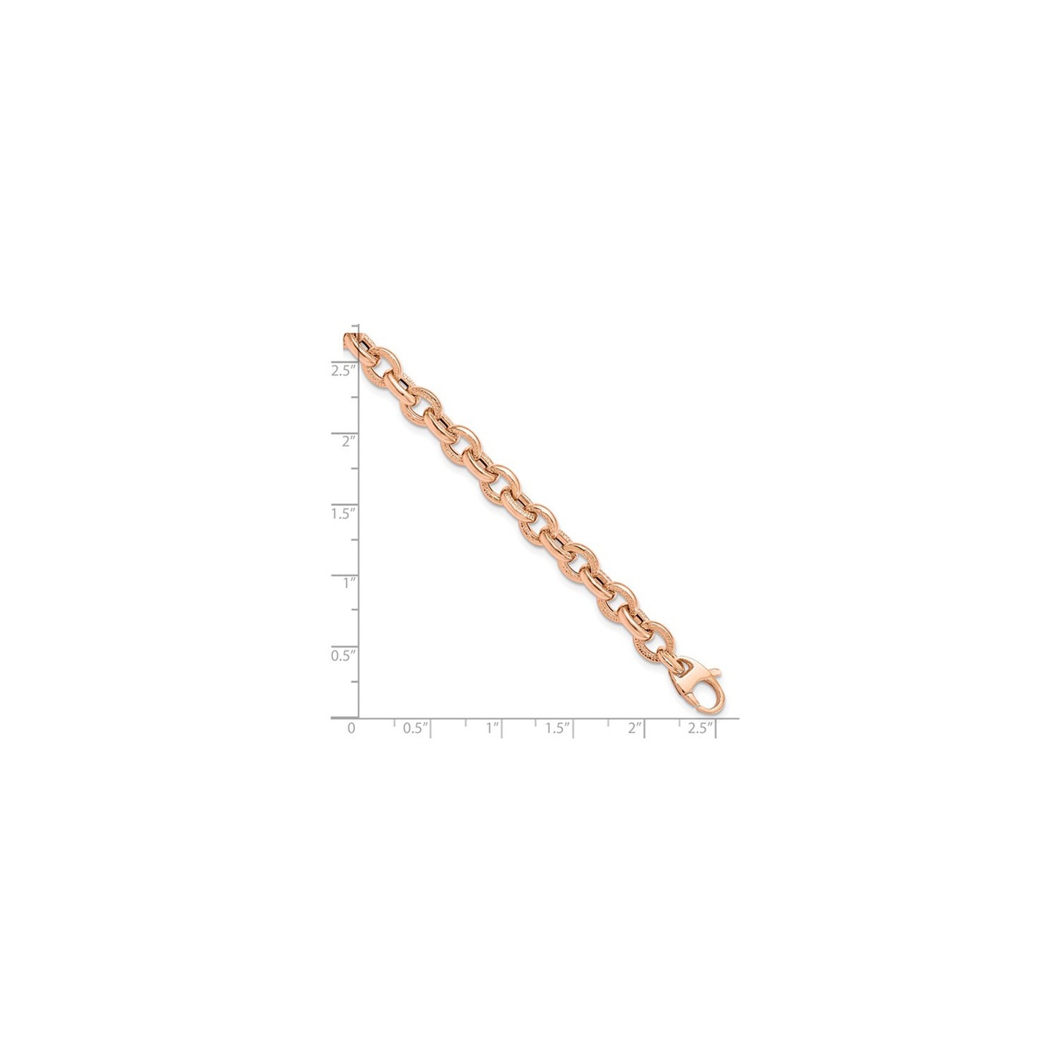 Bracelet à mailles texturées en or rose 14 ct pour femmes