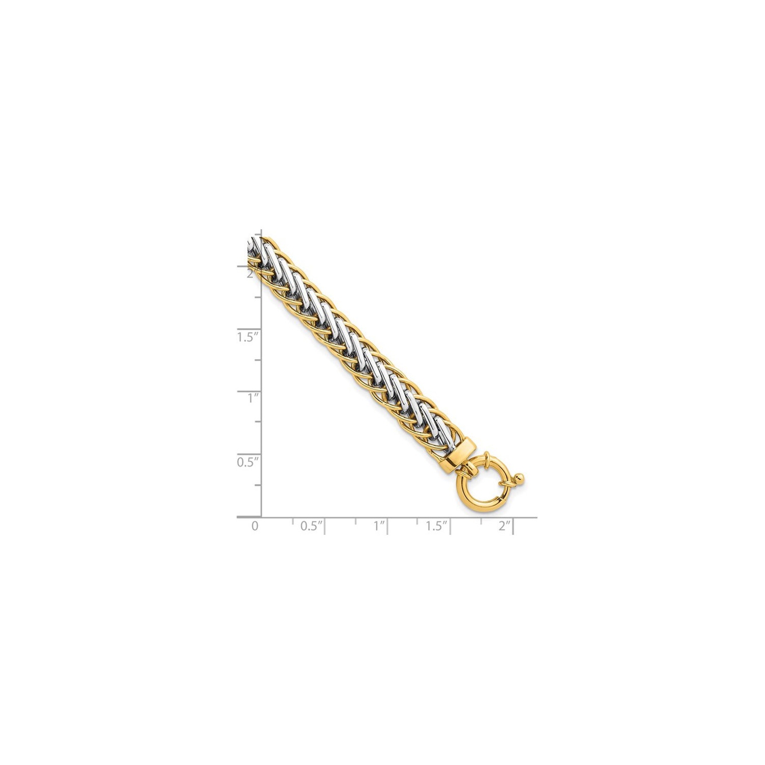 Bracelet à mailles tissées en or jaune 14 ct poli