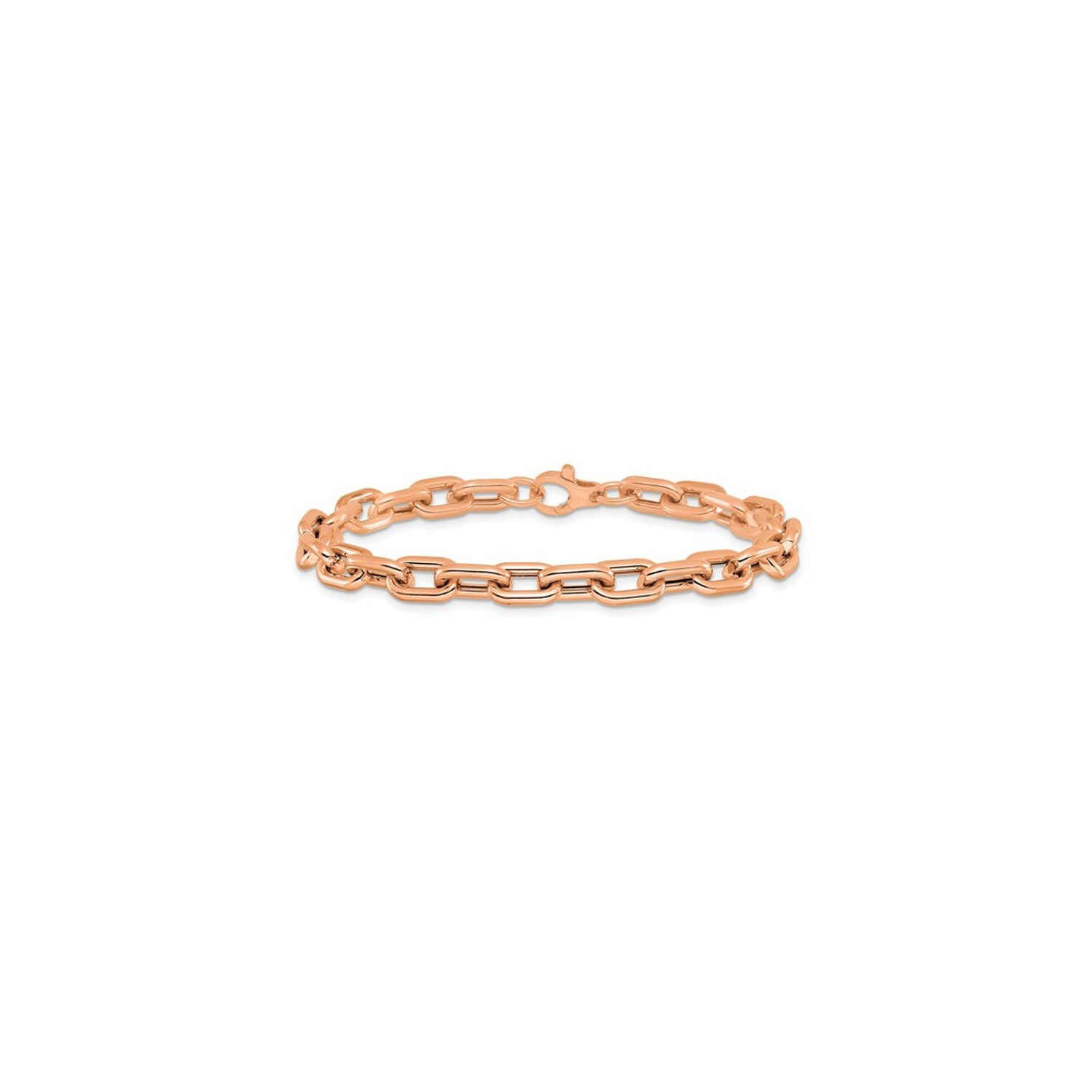 Bracelet à mailles poli en or rose 14 ct pour femmes