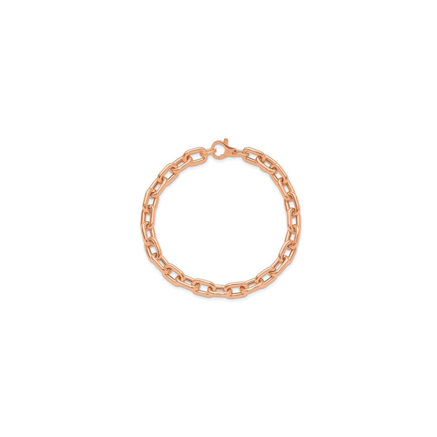 Bracelet à mailles poli en or rose 14 ct pour femmes