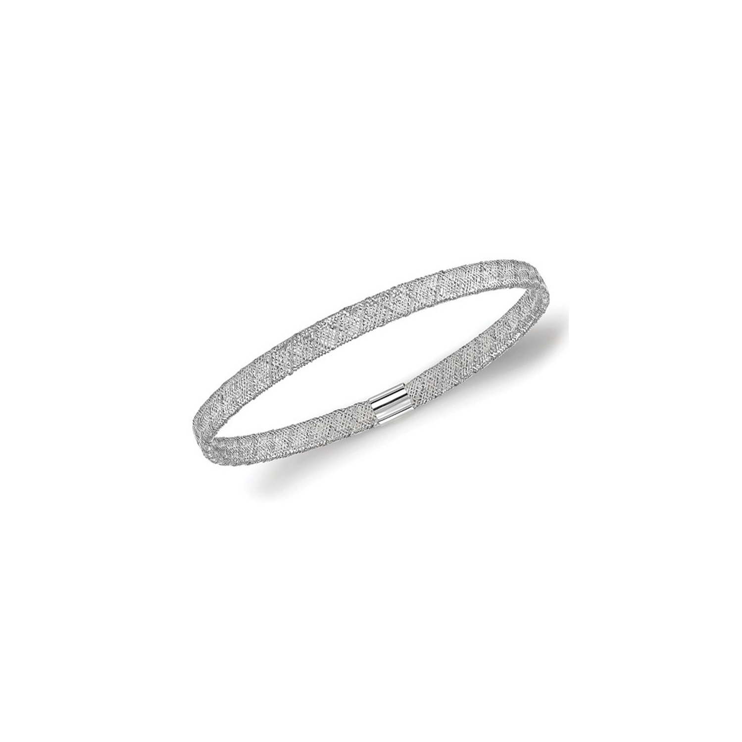 10K White Gold Stretch Bangle Bracelet