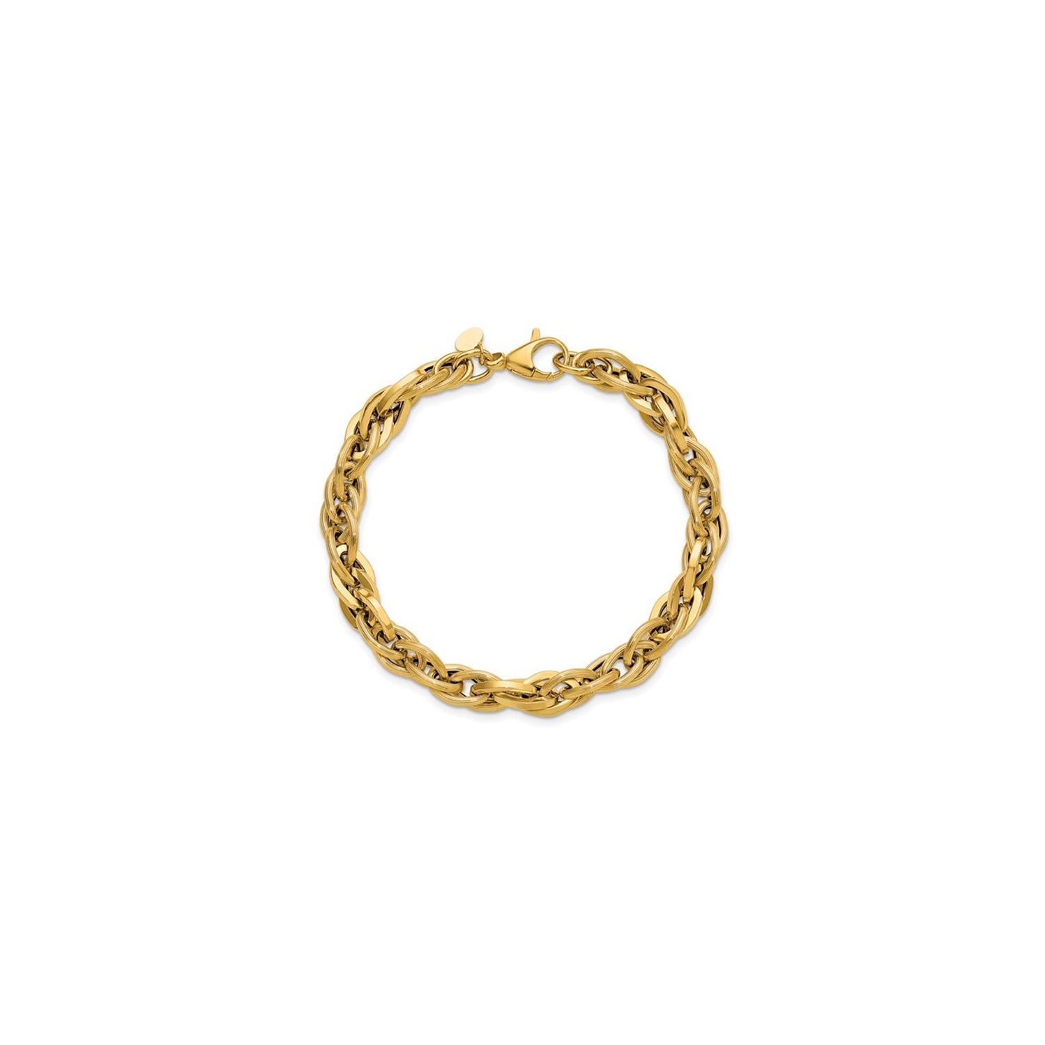 Ladies 14K Yellow Gold Twisted Link Bracelet