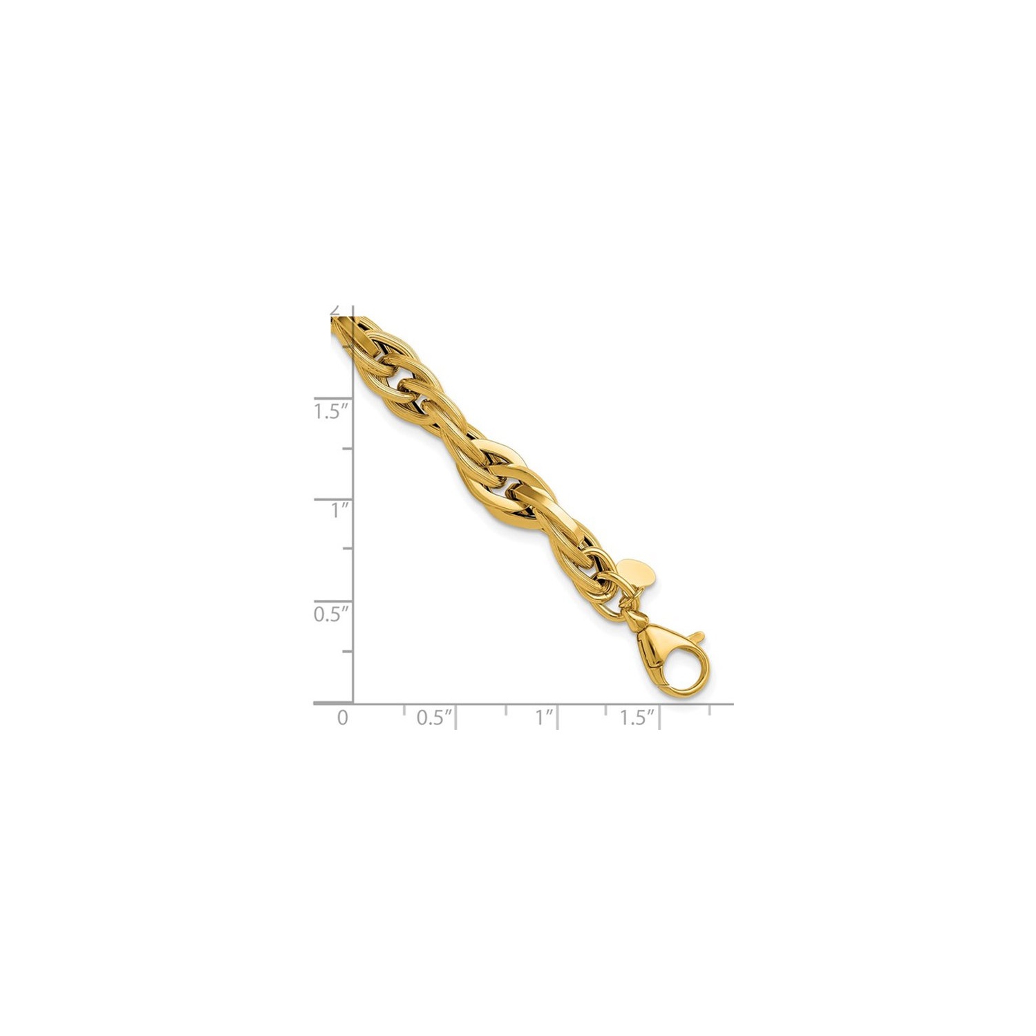 Ladies 14K Yellow Gold Twisted Link Bracelet