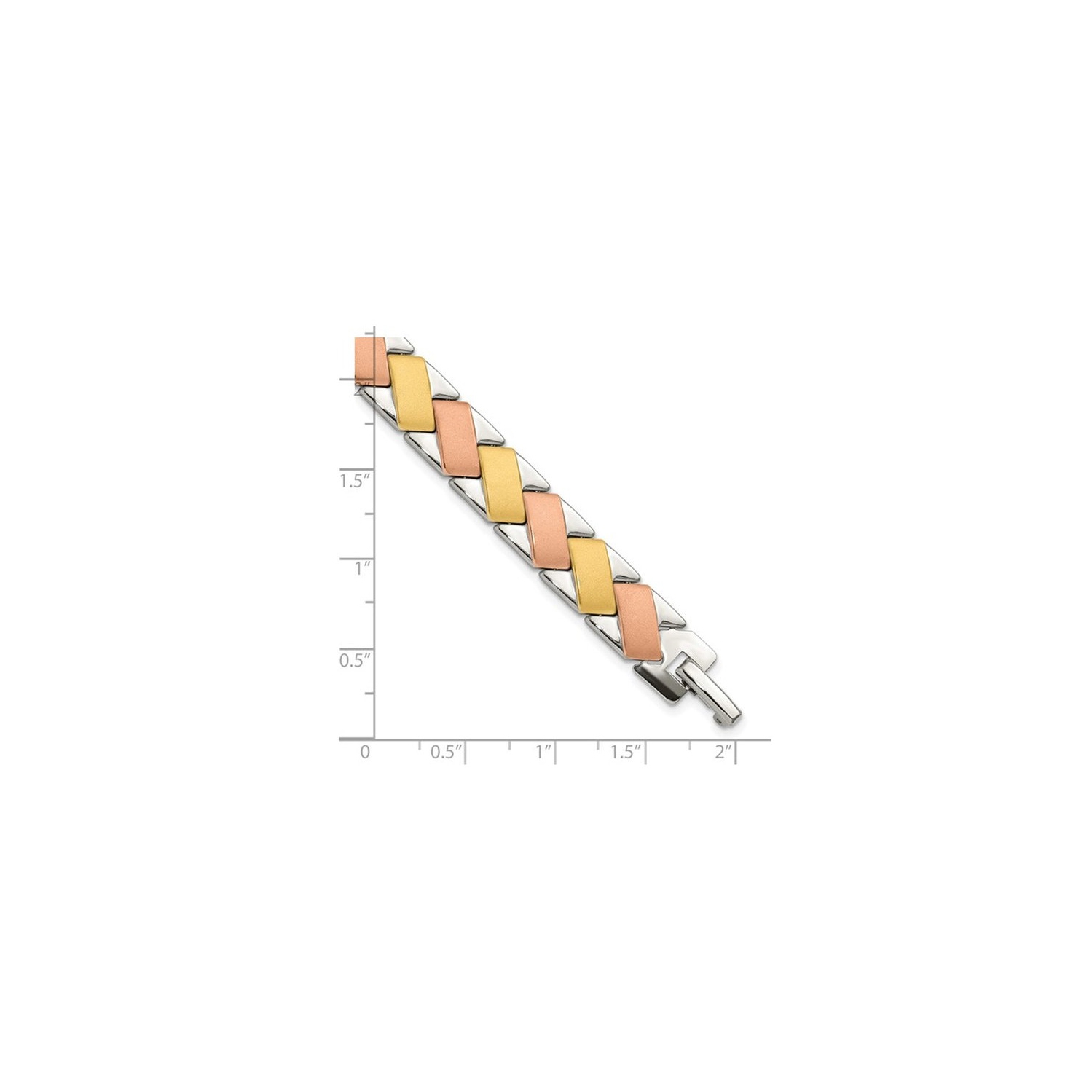 Bracelet homme en acier inoxydable plaqué jaune et rose