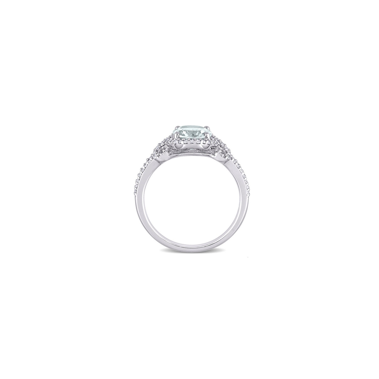 3.00 Carat Clear Aquamarine and Morganite Ring in Sterling Silver