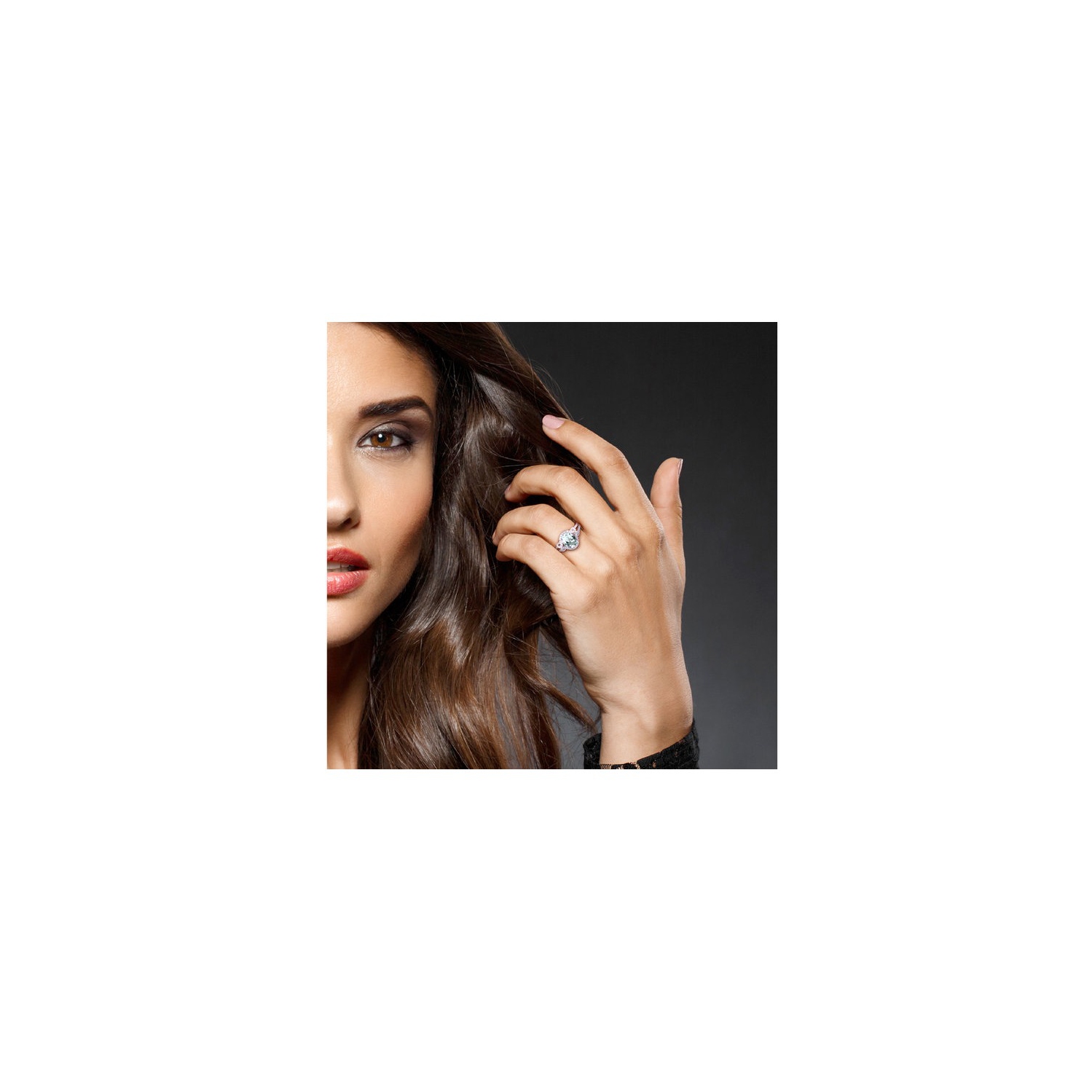 3.00 Carat Clear Aquamarine and Morganite Ring in Sterling Silver