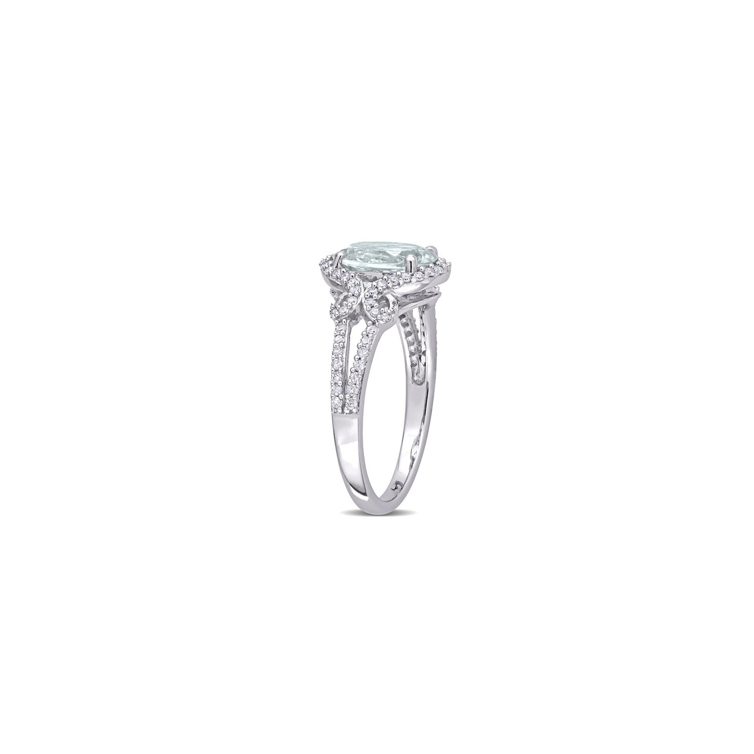 3.00 Carat Clear Aquamarine and Morganite Ring in Sterling Silver