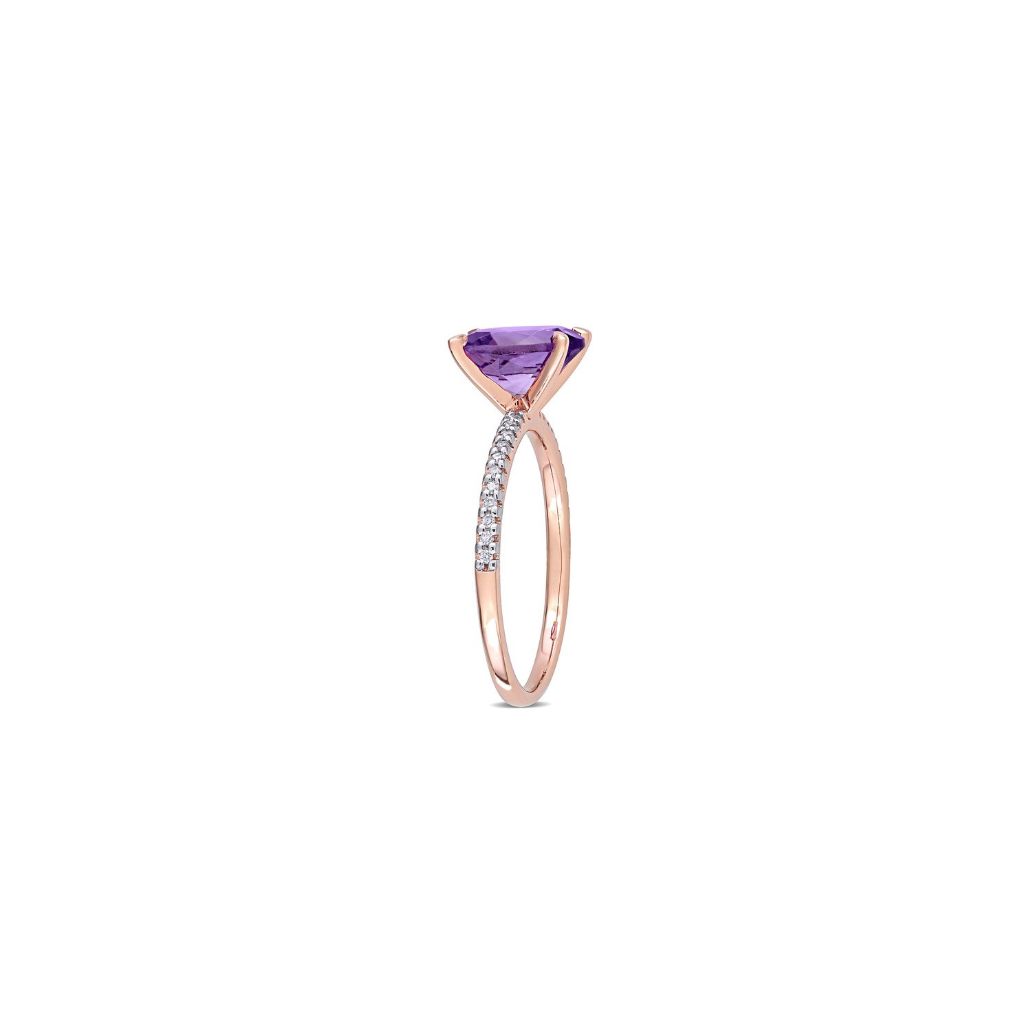 2.00 Carat Oval Amethyst Ring in 14K Rose Pink Gold