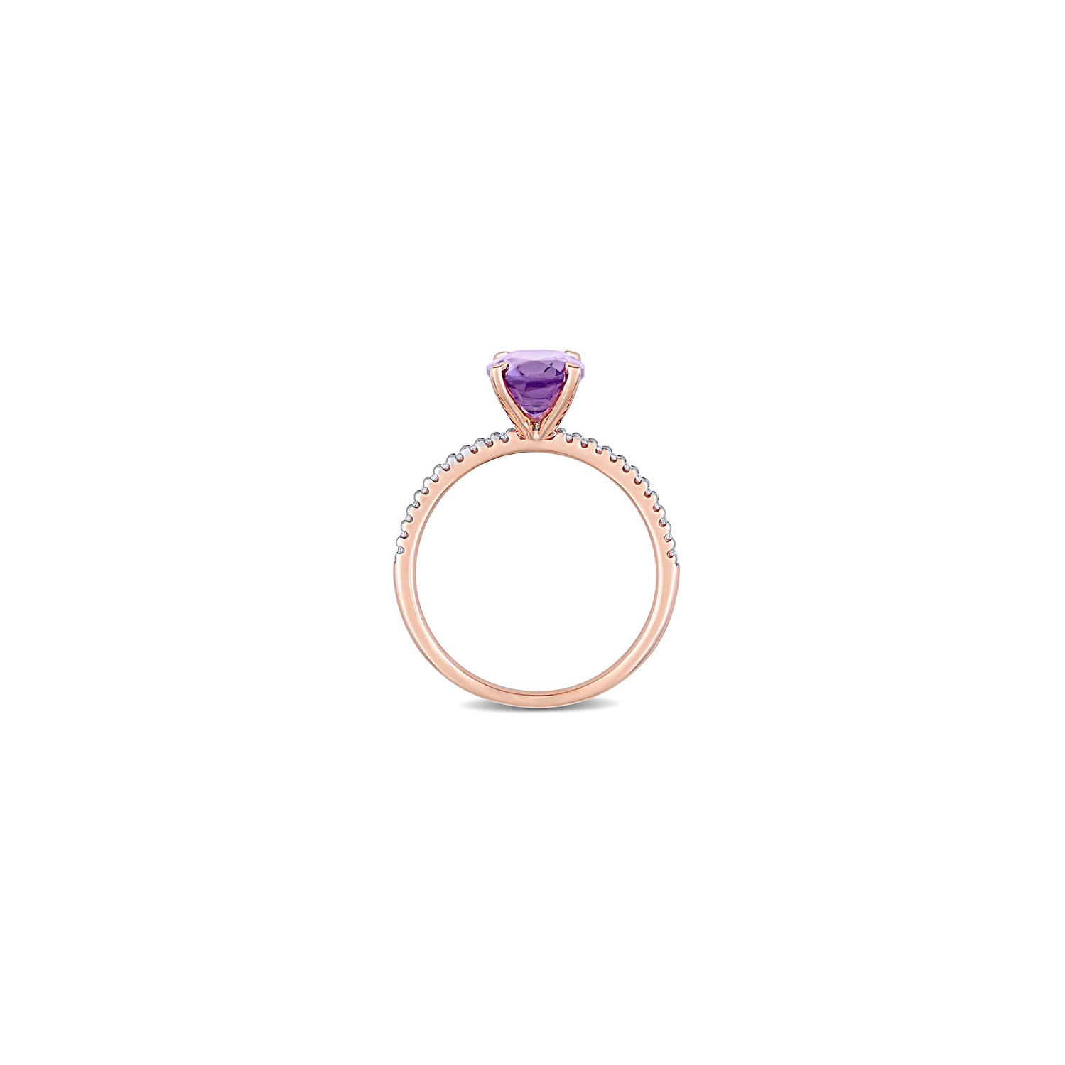 2.00 Carat Oval Amethyst Ring in 14K Rose Pink Gold