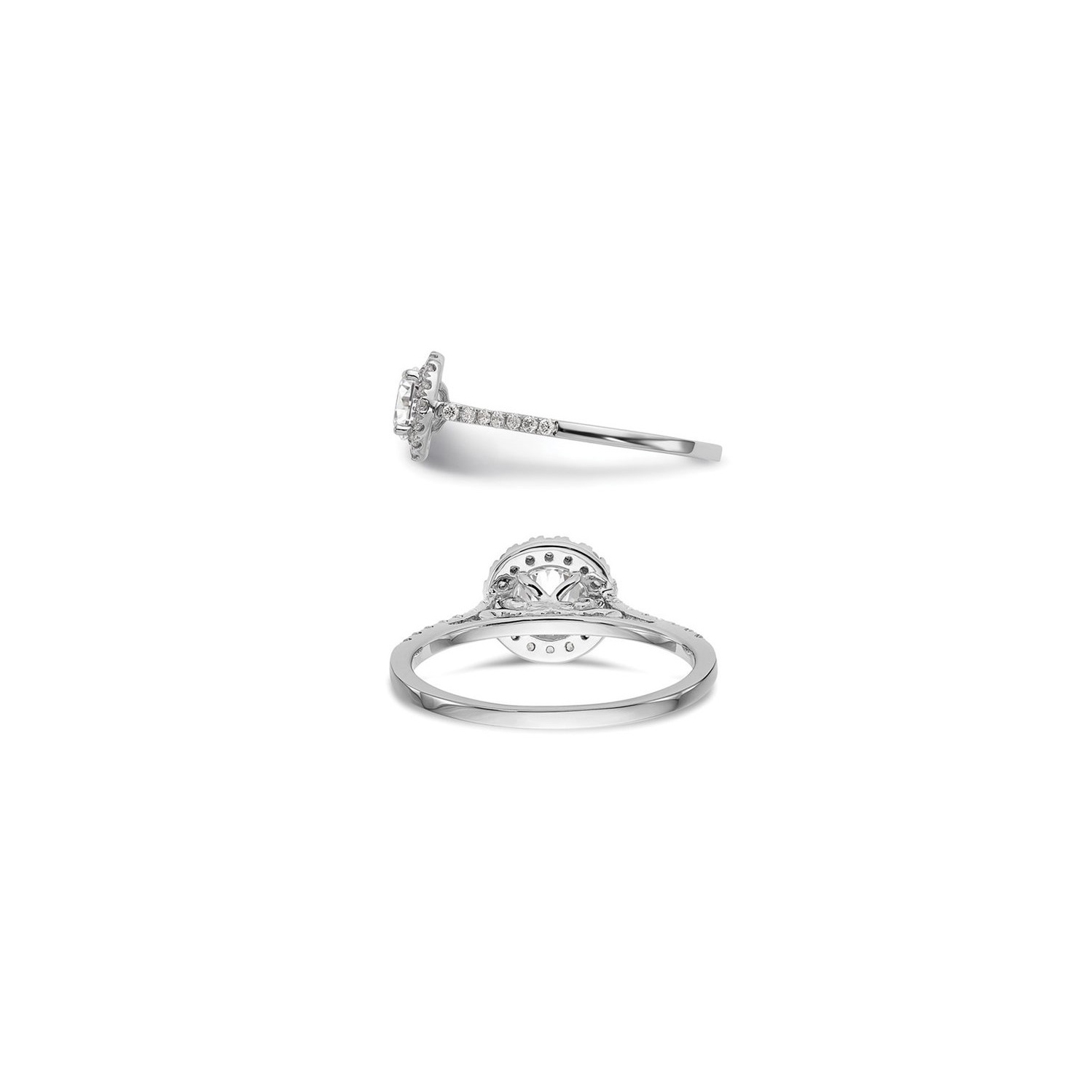 1.14 Carat Ceritfied Lab Grown Diamond Engagement Halo Ring in 14K White Gold