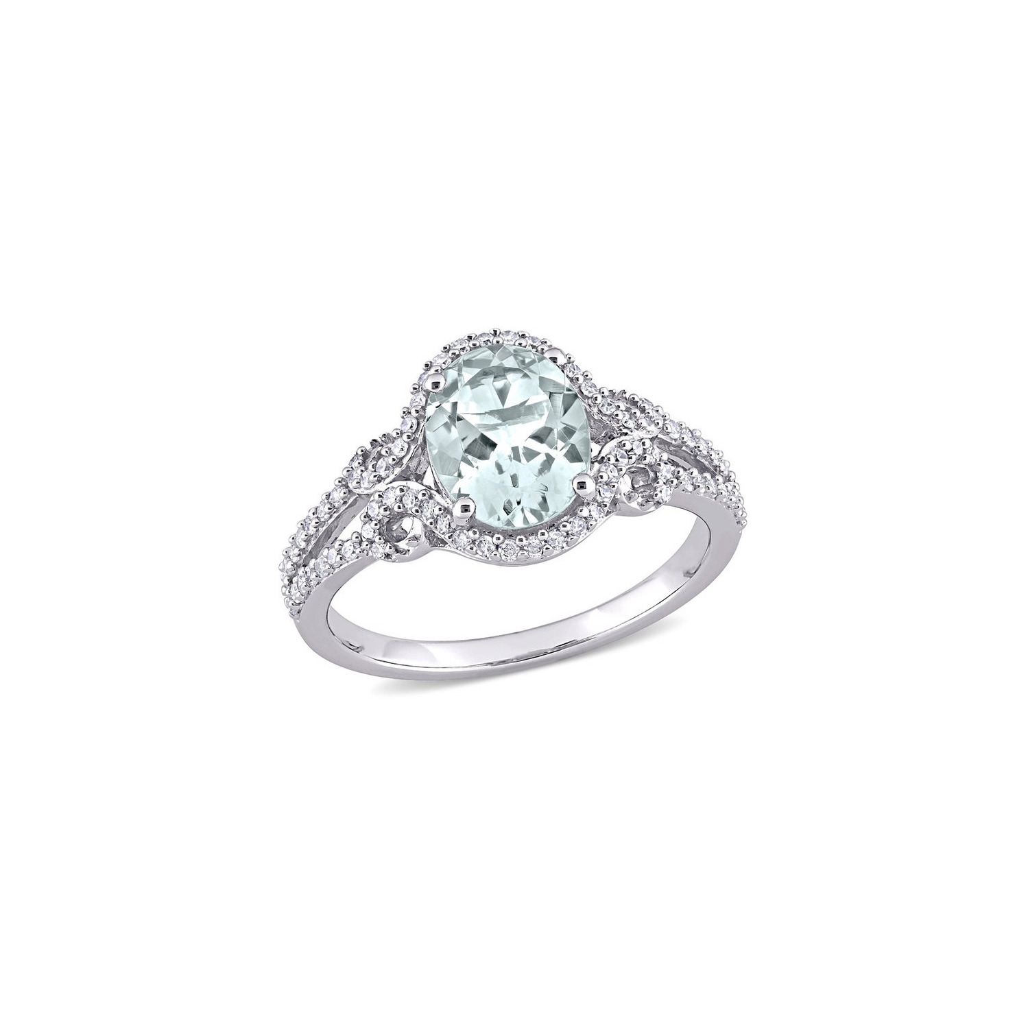 3.00 Carat Clear Aquamarine and Morganite Ring in Sterling Silver