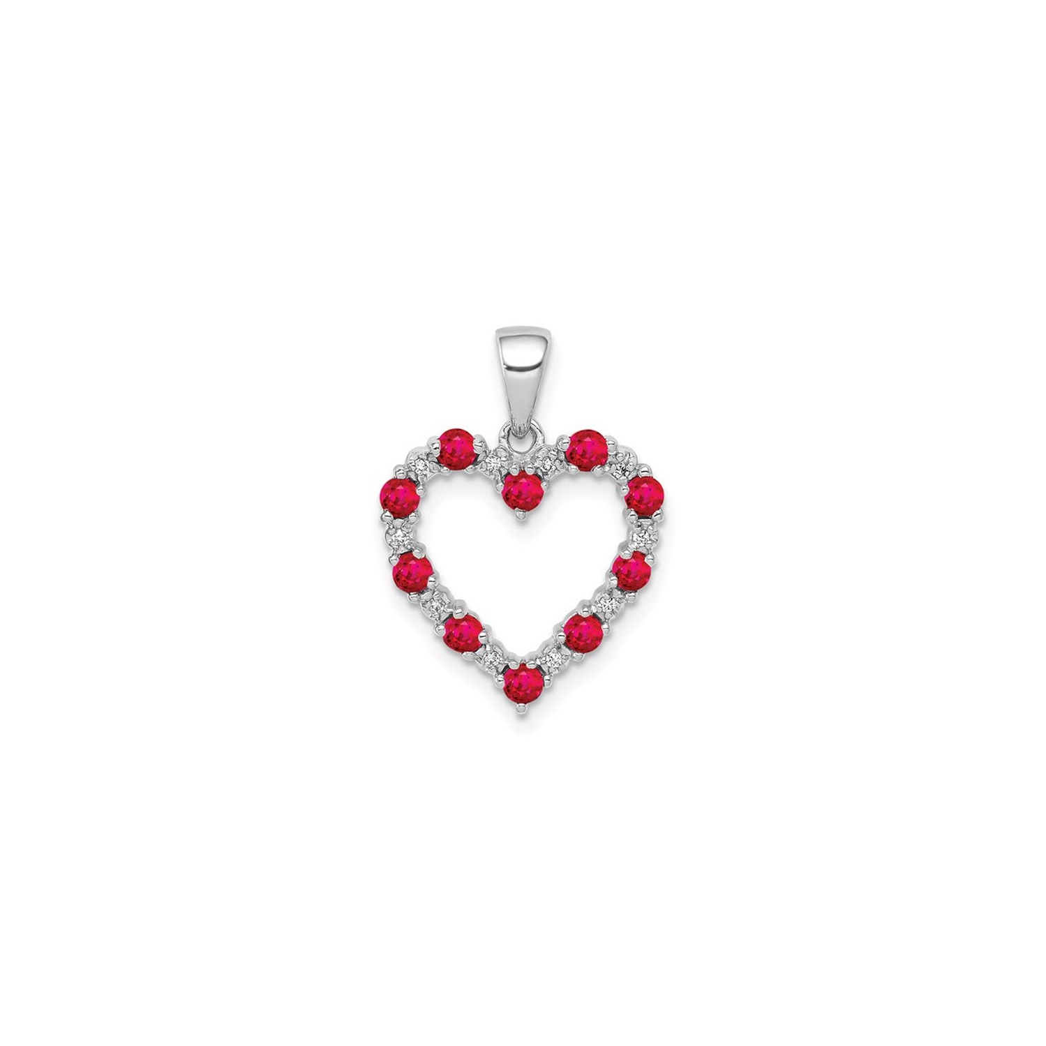 2/5 Carat Ruby Pendant 14K White Gold (NO CHAIN)