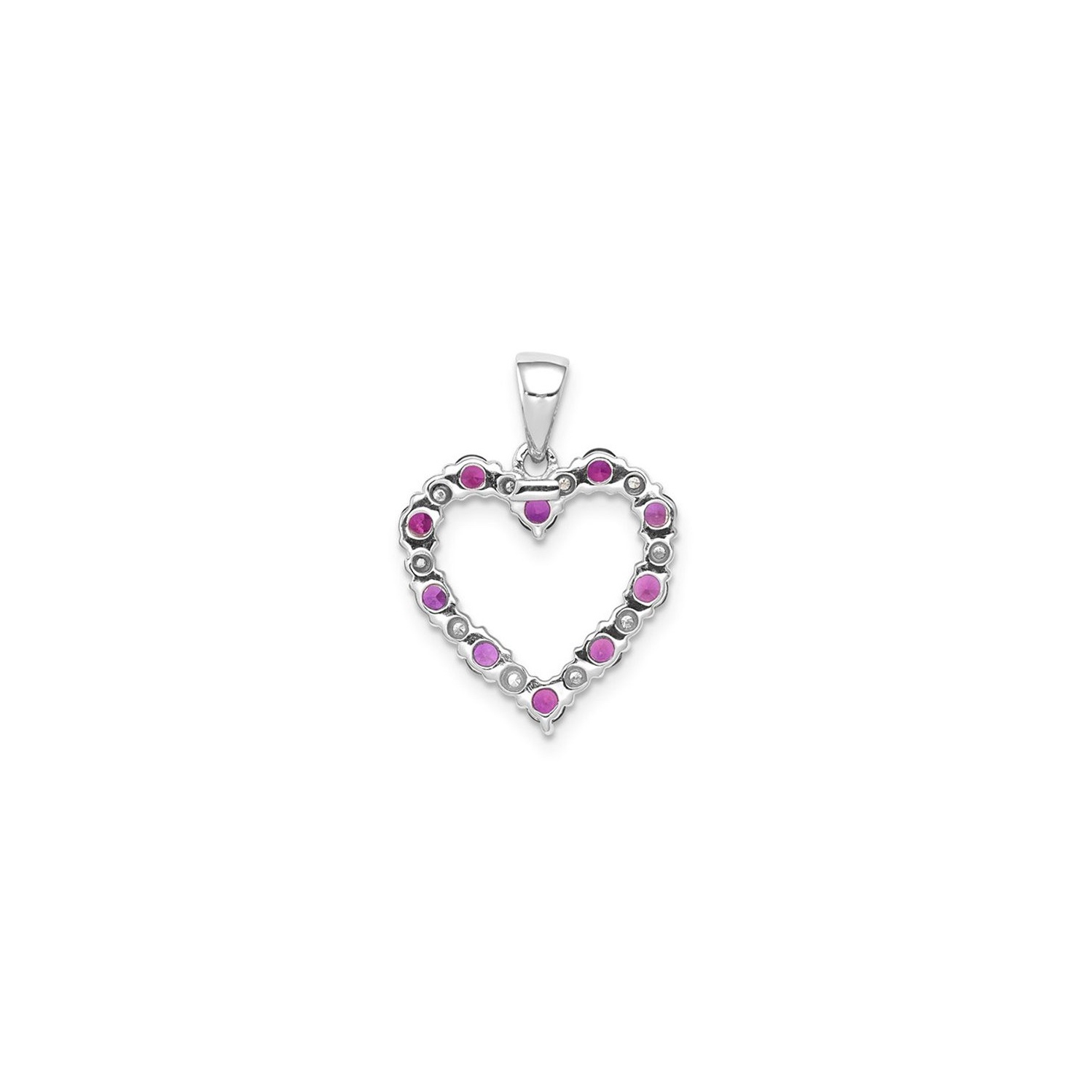 2/5 Carat Ruby Pendant 14K White Gold (NO CHAIN)