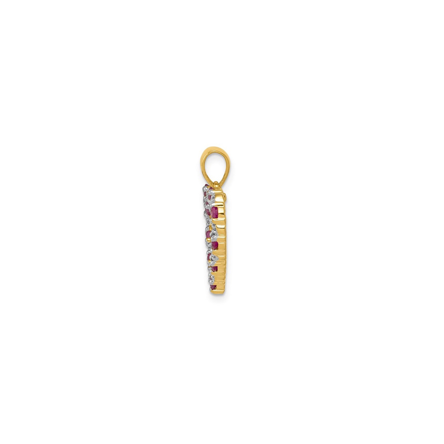 2/5 Carat Ruby Pendant 14K Yellow Gold (NO CHAIN)