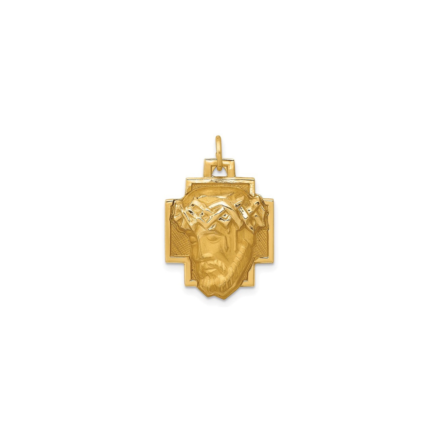 14K Yellow Gold Jesus Cross Charm Pendant