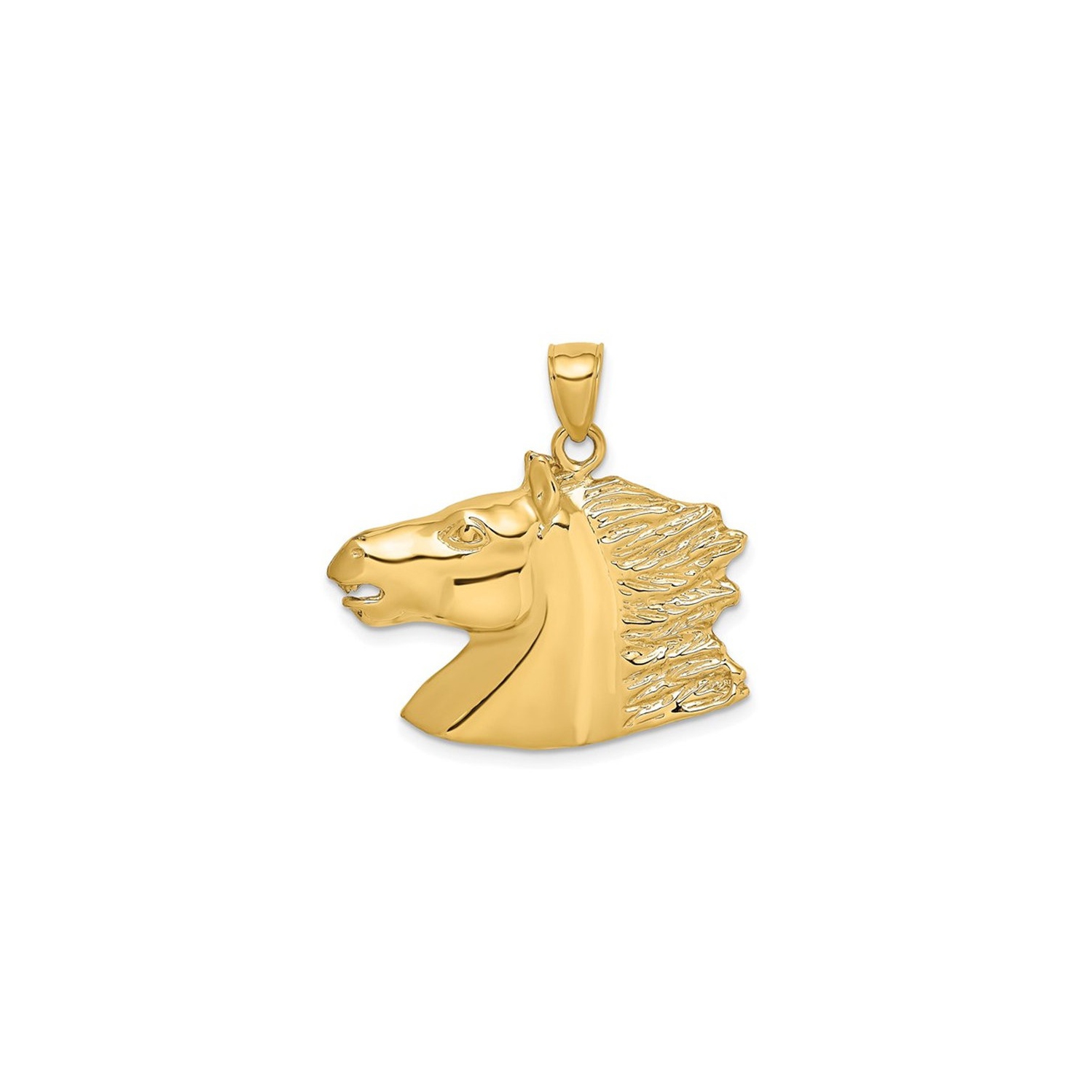 14K Yellow Gold Horse Head Charm Pendant