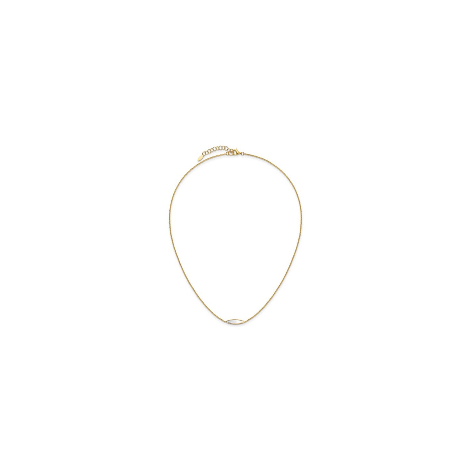 Collier en or jaune 14 K avec nacre