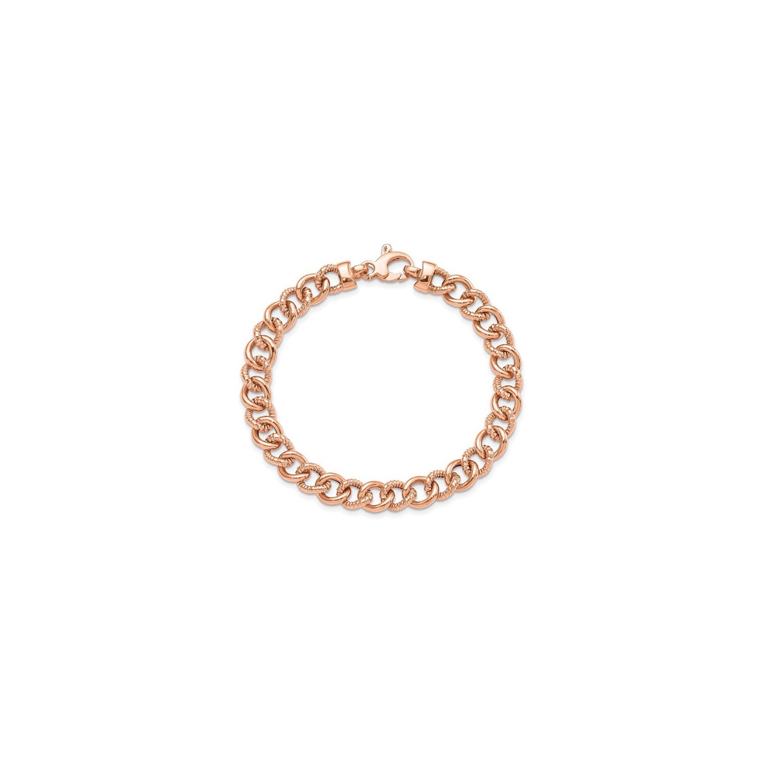 Bracelet à maille fantaisie en or rose 14 K de 7,50&nbsp;po