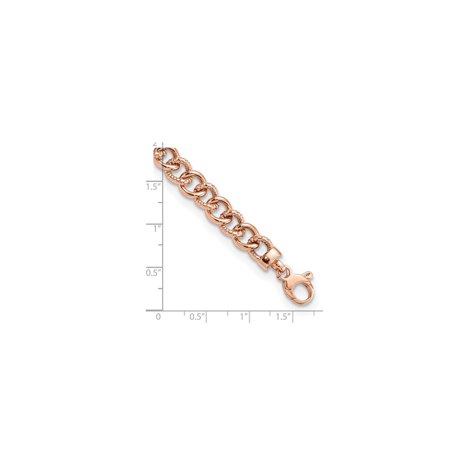Bracelet à maille fantaisie en or rose 14 K de 7,50&nbsp;po