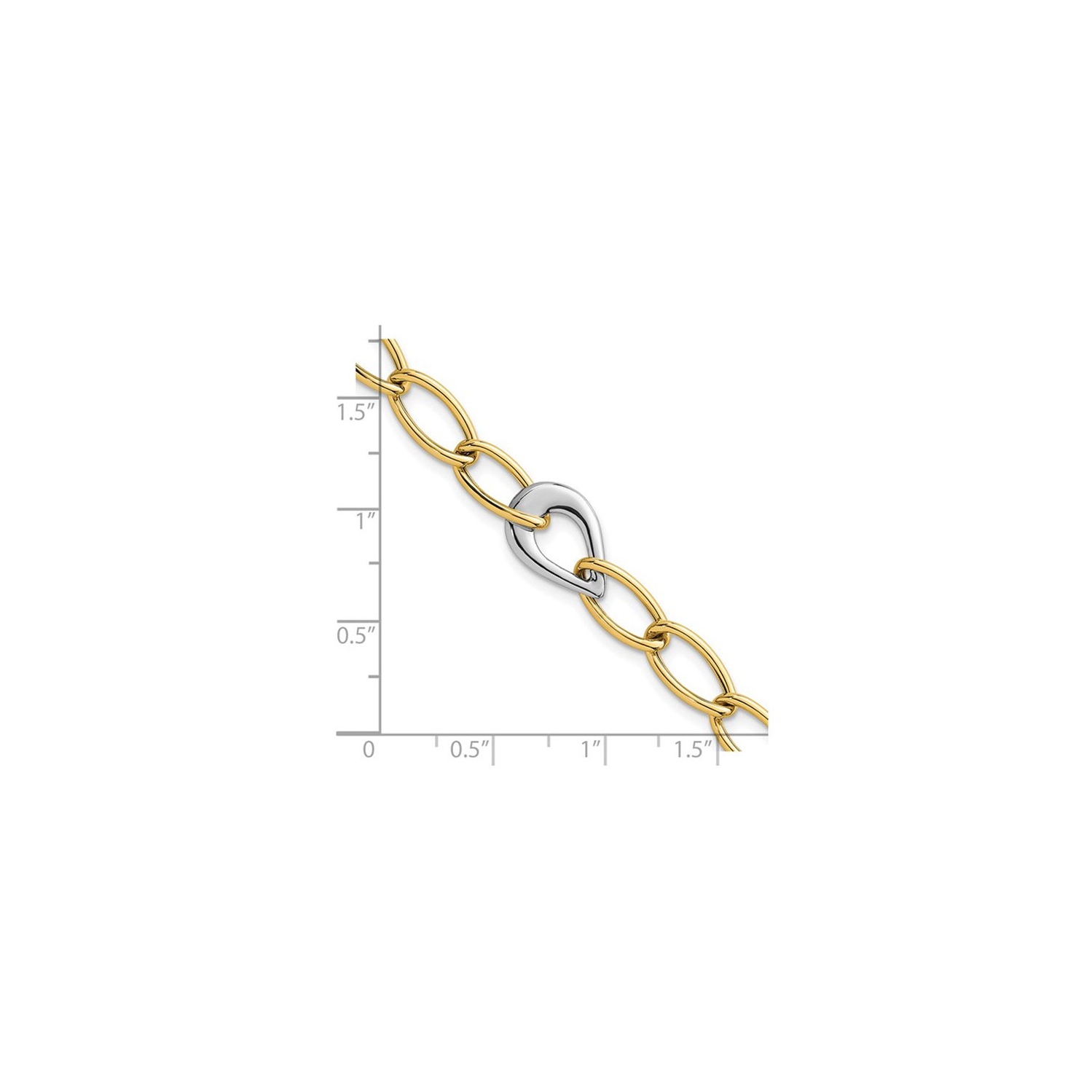 Ladies 14K Yellow and White Gold Curb Link Bracelet