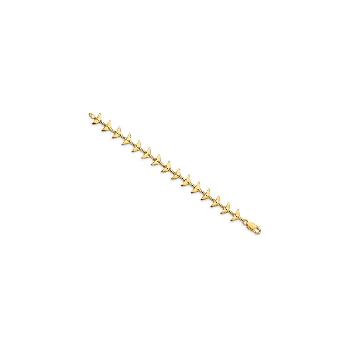 Ladies 14K Yellow Gold Whlae Tail Link Bracelet