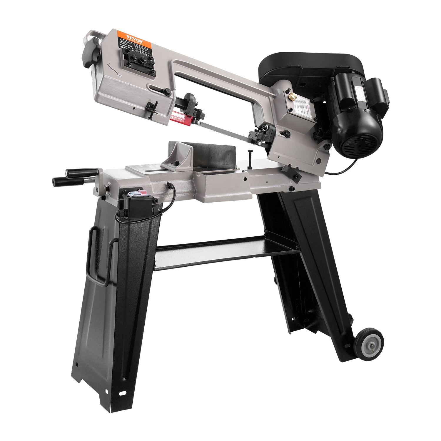 VEVOR 4 in x 6 in Metal Horizontal Band Saw, Rectangular, 110V Metal Vertical Cutting Bandsaw with 550W Motor, 0-45° Angle Adjustment, Variable