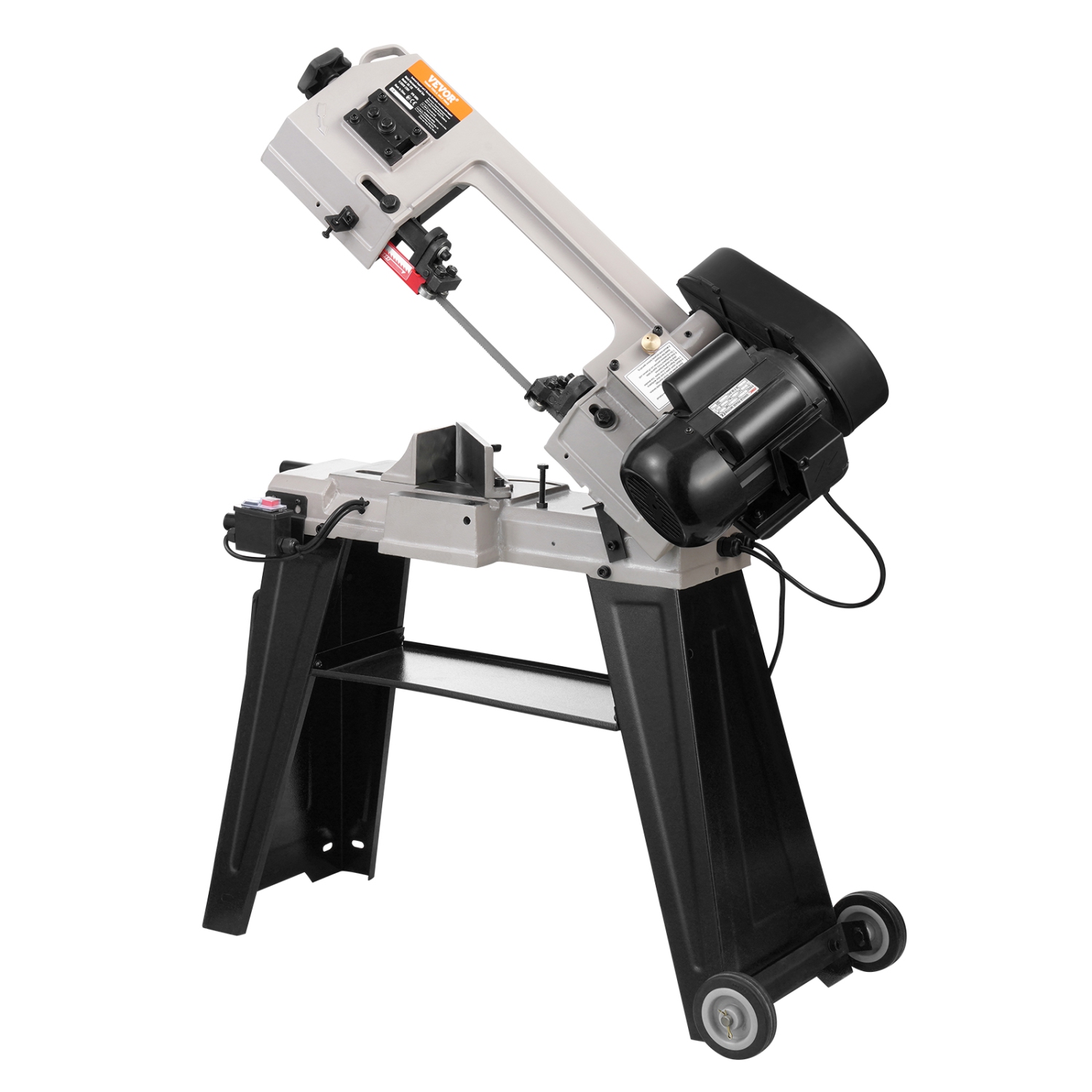 VEVOR 4 in x 6 in Metal Horizontal Band Saw, Rectangular, 110V Metal Vertical Cutting Bandsaw with 550W Motor, 0-45° Angle Adjustment, Variable