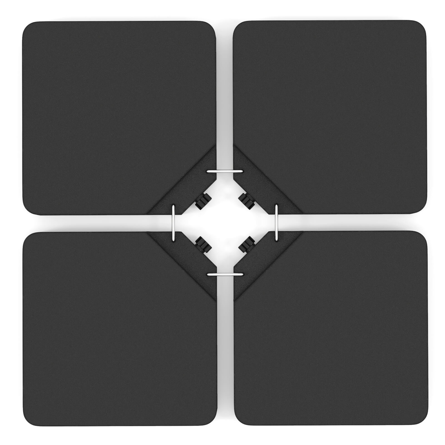 Base de parasol décalée de Costway avec 4 plaque carrée en PEHD et 4 crochets en métal pour patio