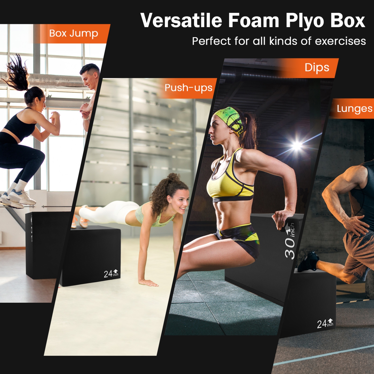 Gymax 3 In 1 Foam Plyometric Box Heavy Duty High Density Foam Jumping Box Plyo Box