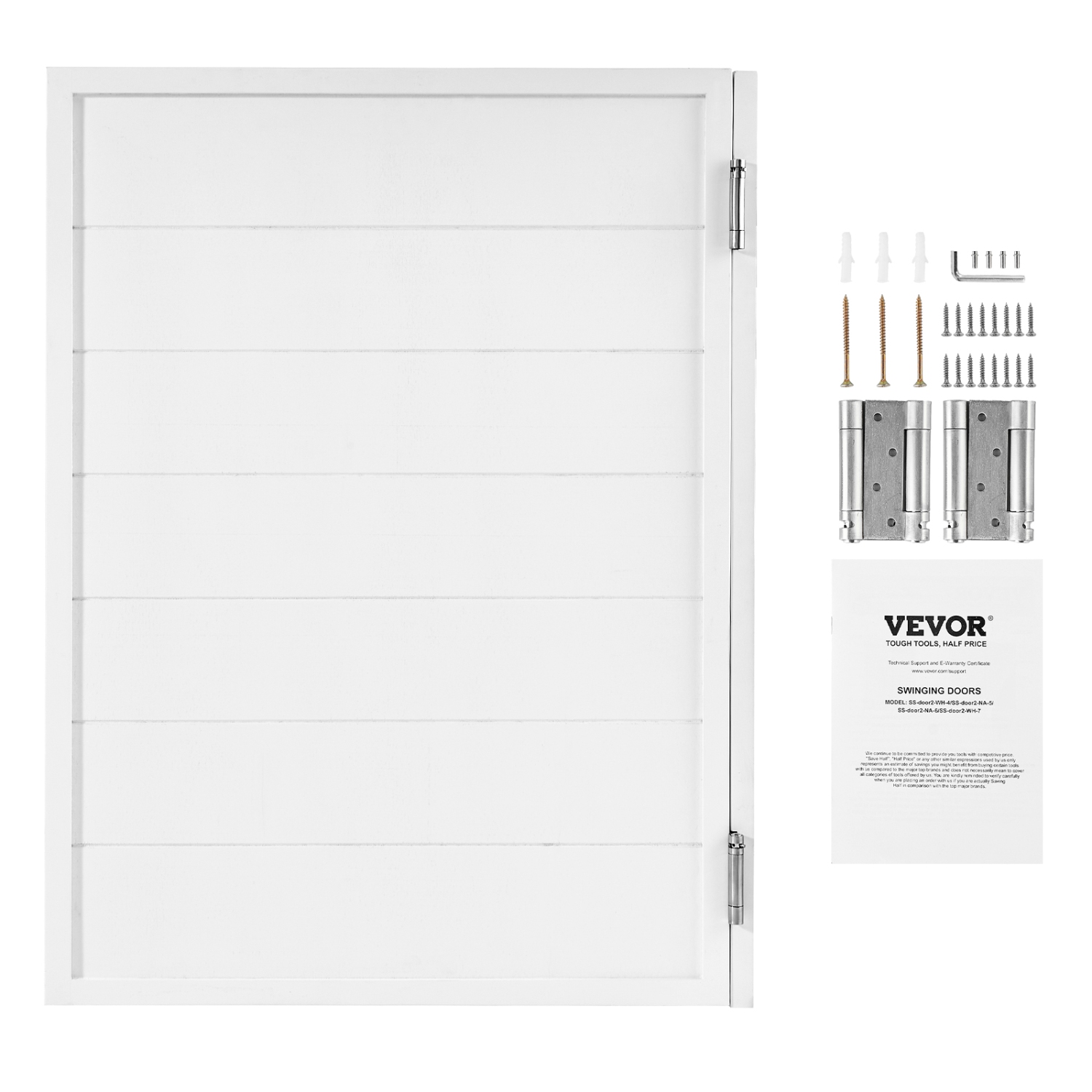 VEVOR 32"W x 42"H Double Saloon Doors, Swinging Cafe Interior Doors, Square Design Premium Pine Wood, with Hinges & Hardware Kit, Easy to Install,