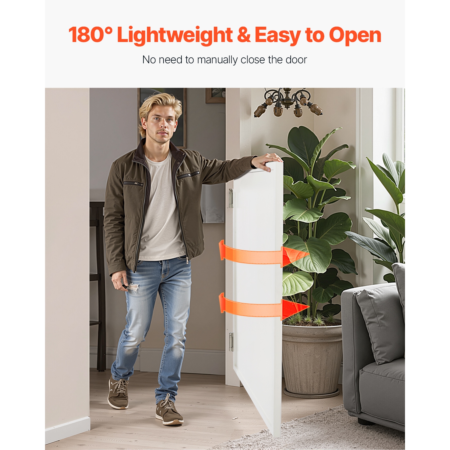 VEVOR 32"W x 42"H Double Saloon Doors, Swinging Cafe Interior Doors, Square Design Premium Pine Wood, with Hinges & Hardware Kit, Easy to Install,