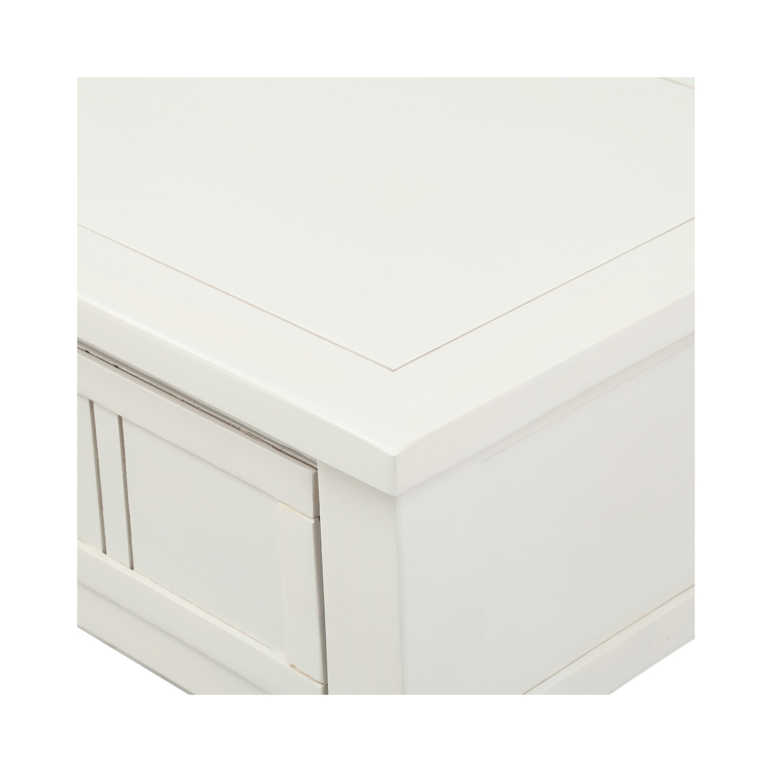 Kepooman Console Table Traditional Design with Two Drawers and Bottom Shelf - White