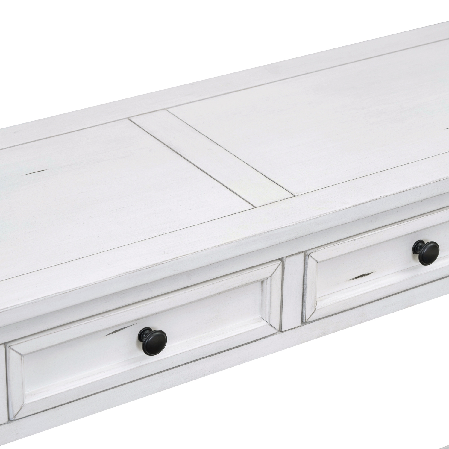 Console/sofa avec tiroirs de rangement et tablette inférieure pour entrée Kepooman - Blanc