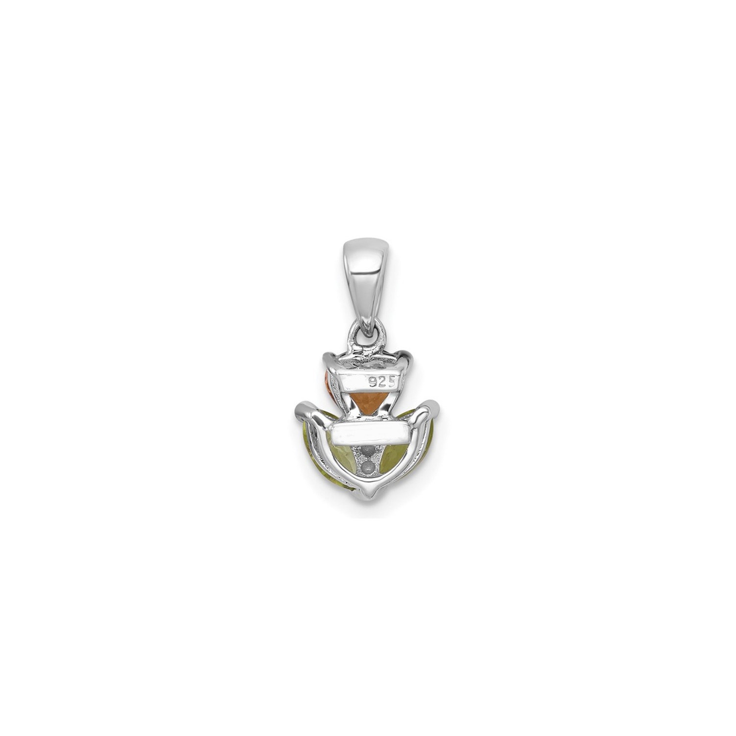 Collier en argent sterling avec chaîne et pendentif 4/5 carat avec citrine et péridot en fleur