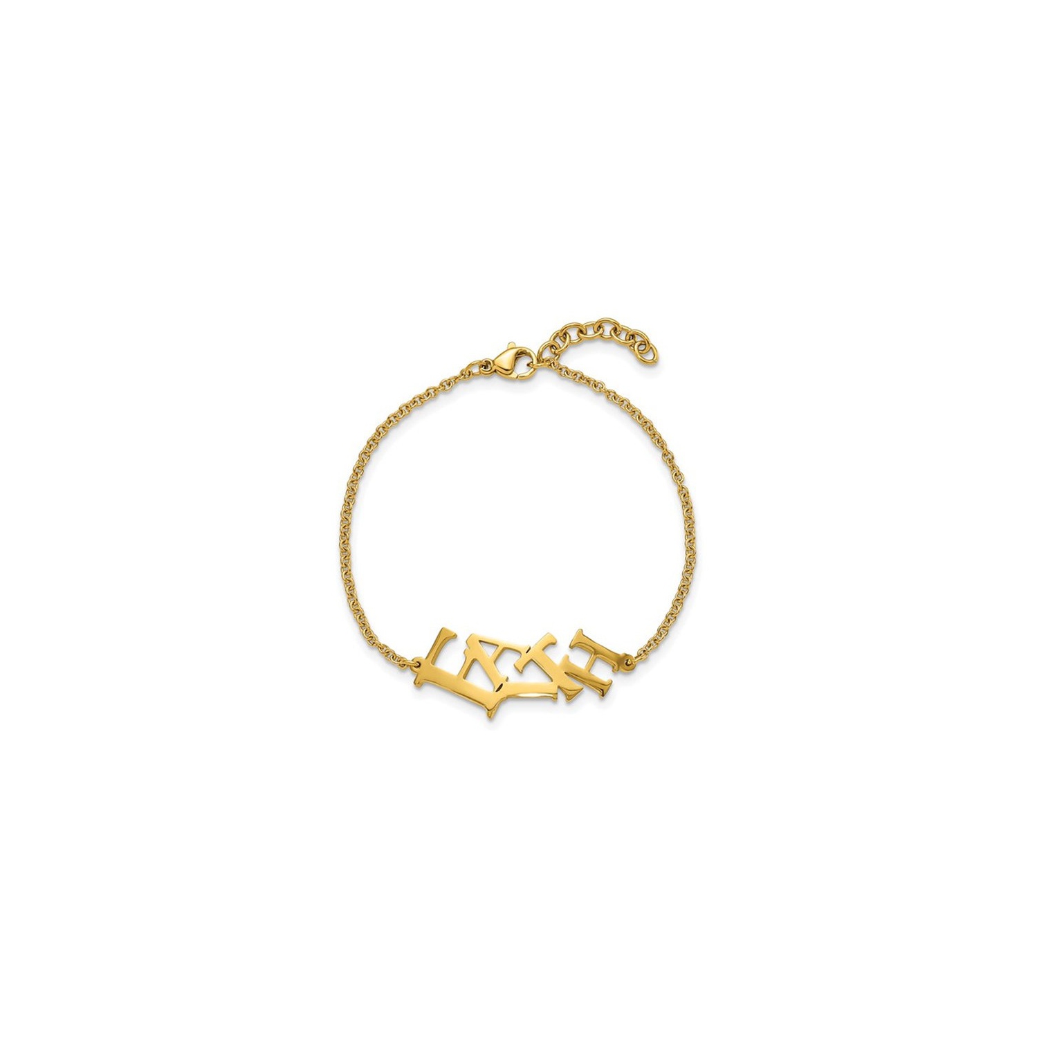 Bracelet FAITH en acier inoxydable plaqué jaune poli
