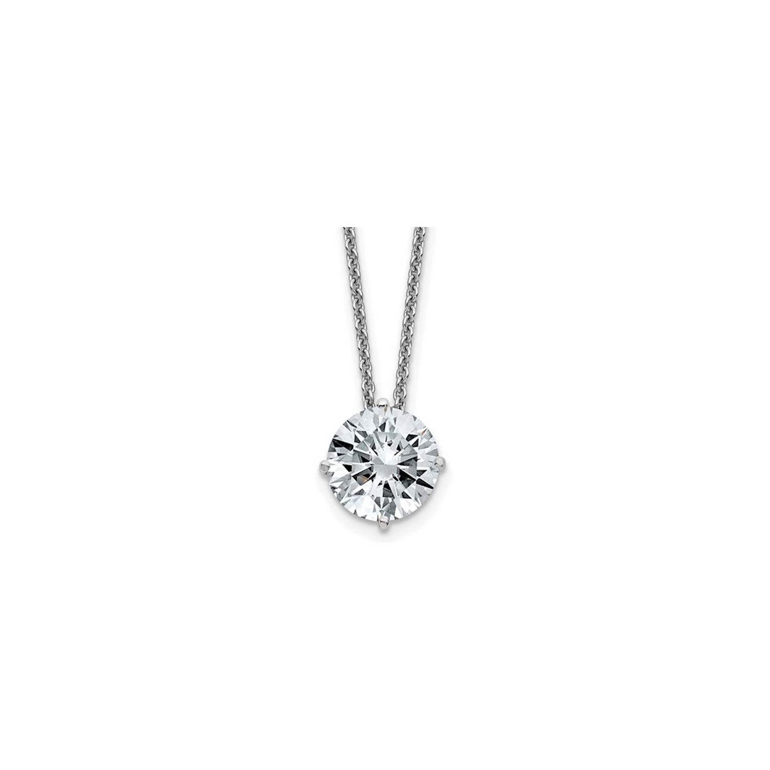 1.50 Carat 7.5mm Moissanite Solitaire Pendant Necklace in 14K White Gold with Chain