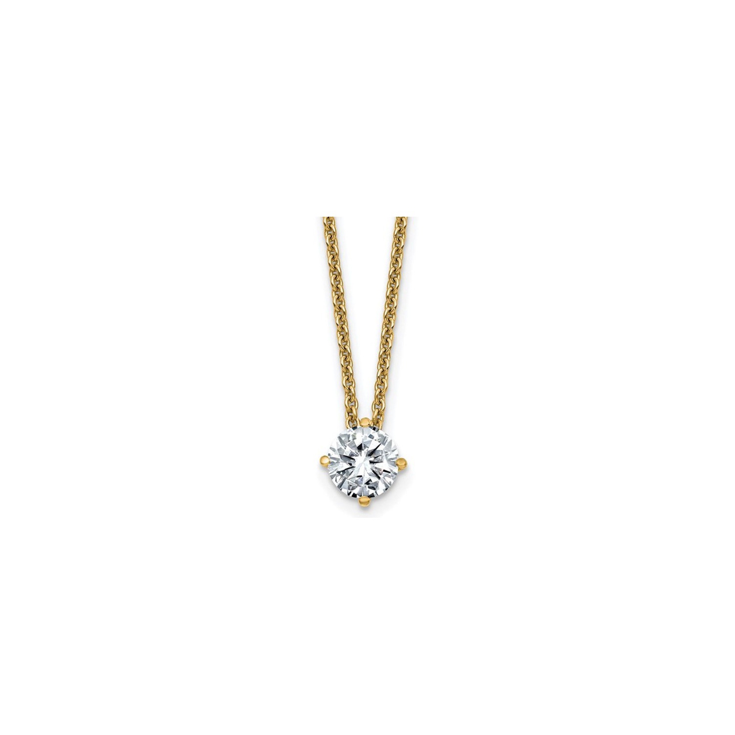 0.44 Carat 5.0mm Moissanite Solitaire Pendant Necklace in 14K Yellow Gold with Chain