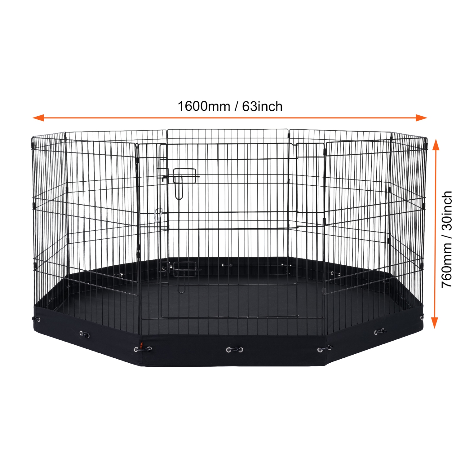 VEVOR 8 Pcs 30"H x 24"W Panels Foldable Metal Pet Exercise Pen,Dog Fence Indoor and Outdoor with Door,600D Oxford Fabric Bottom Pad,Pet Playpen for